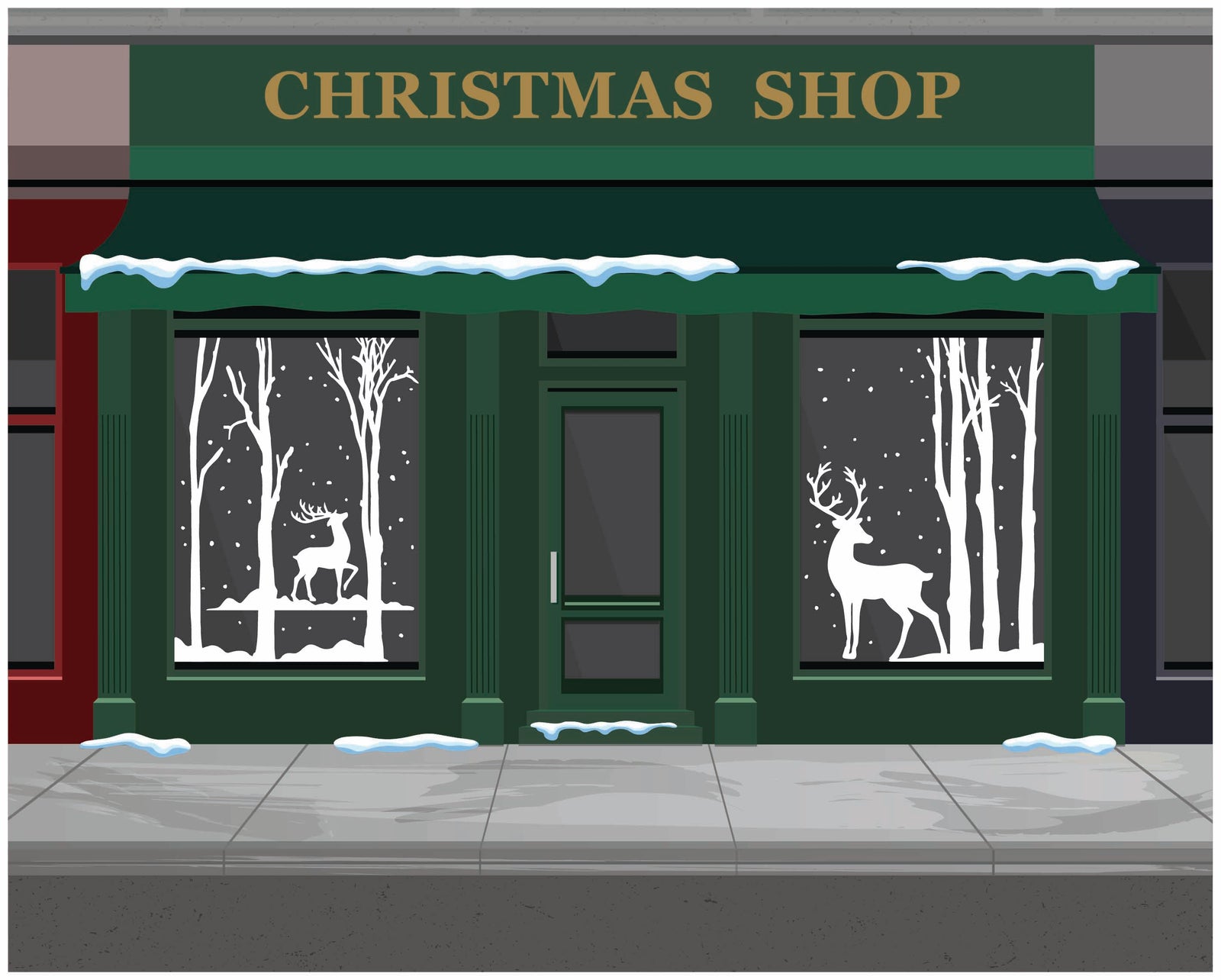 winter wonderland simple Christmas window idea