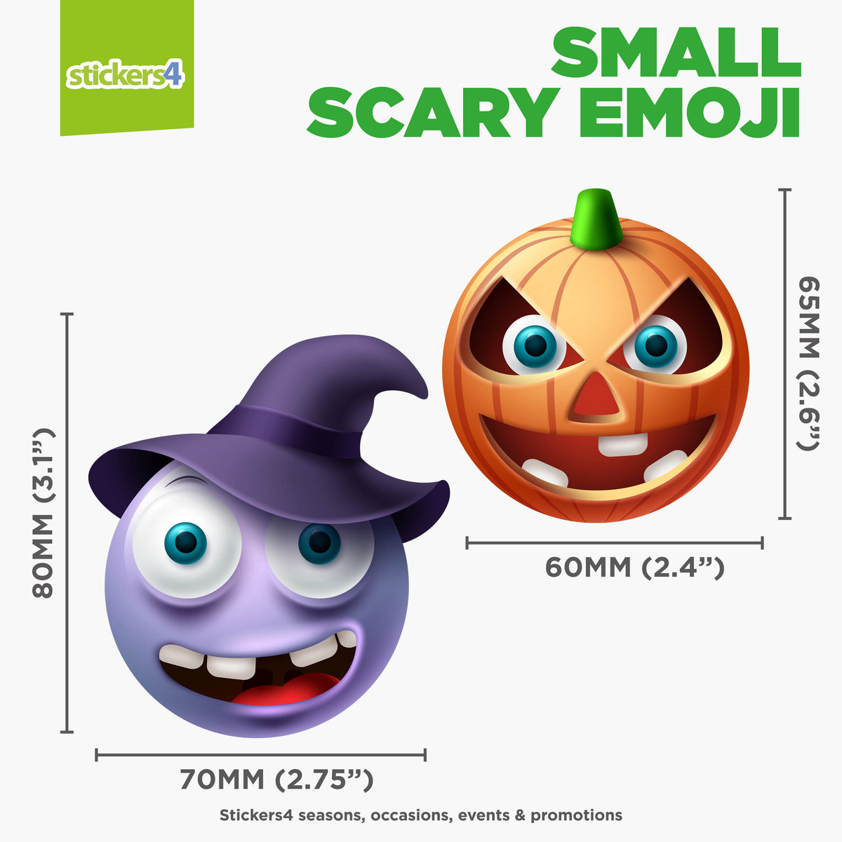 Scary Halloween Emoji Window Stickers