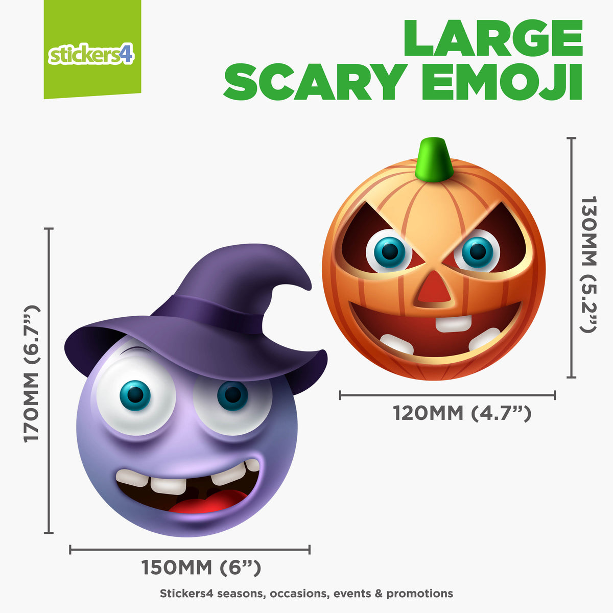 Scary Halloween Emoji Window Stickers