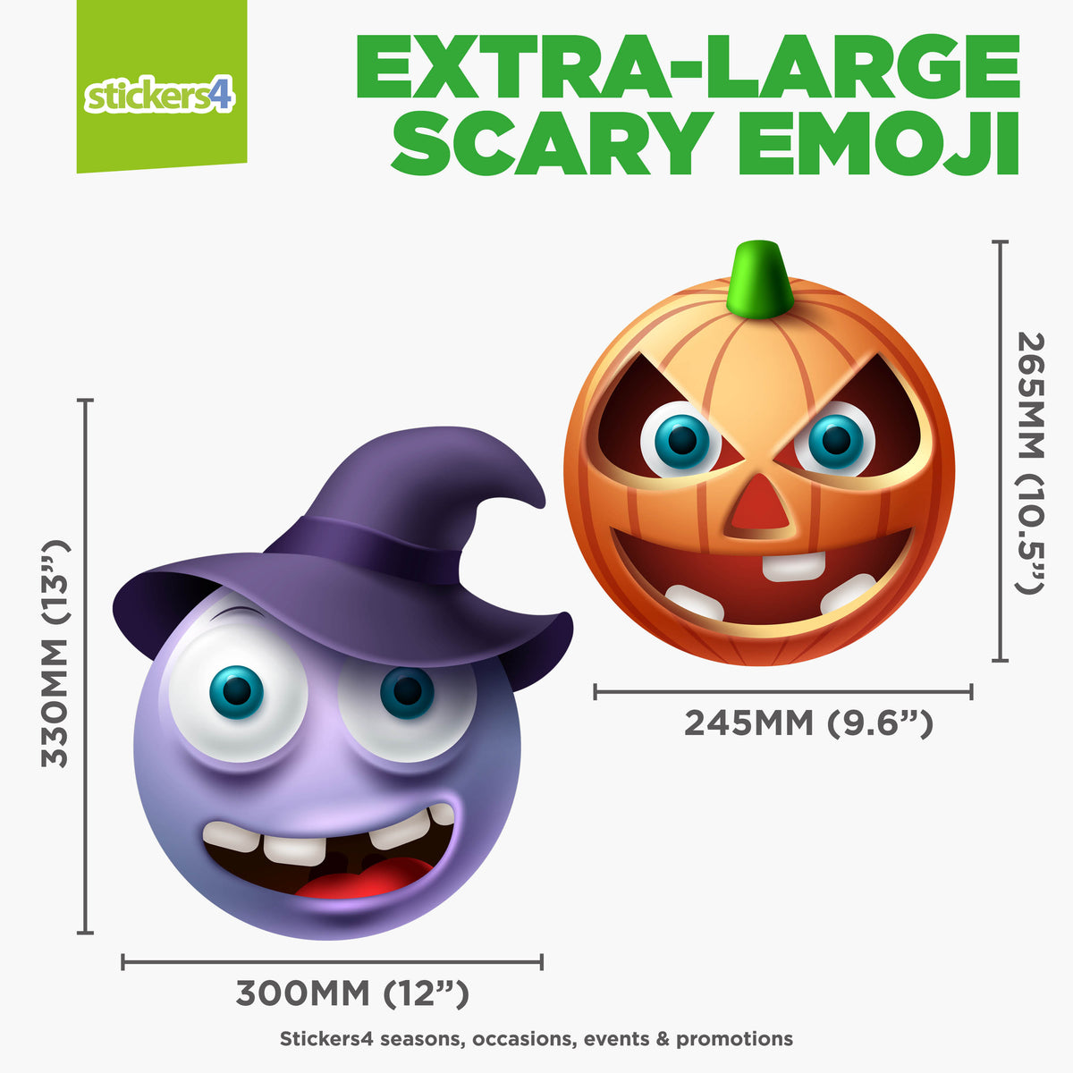 Scary Halloween Emoji Window Stickers