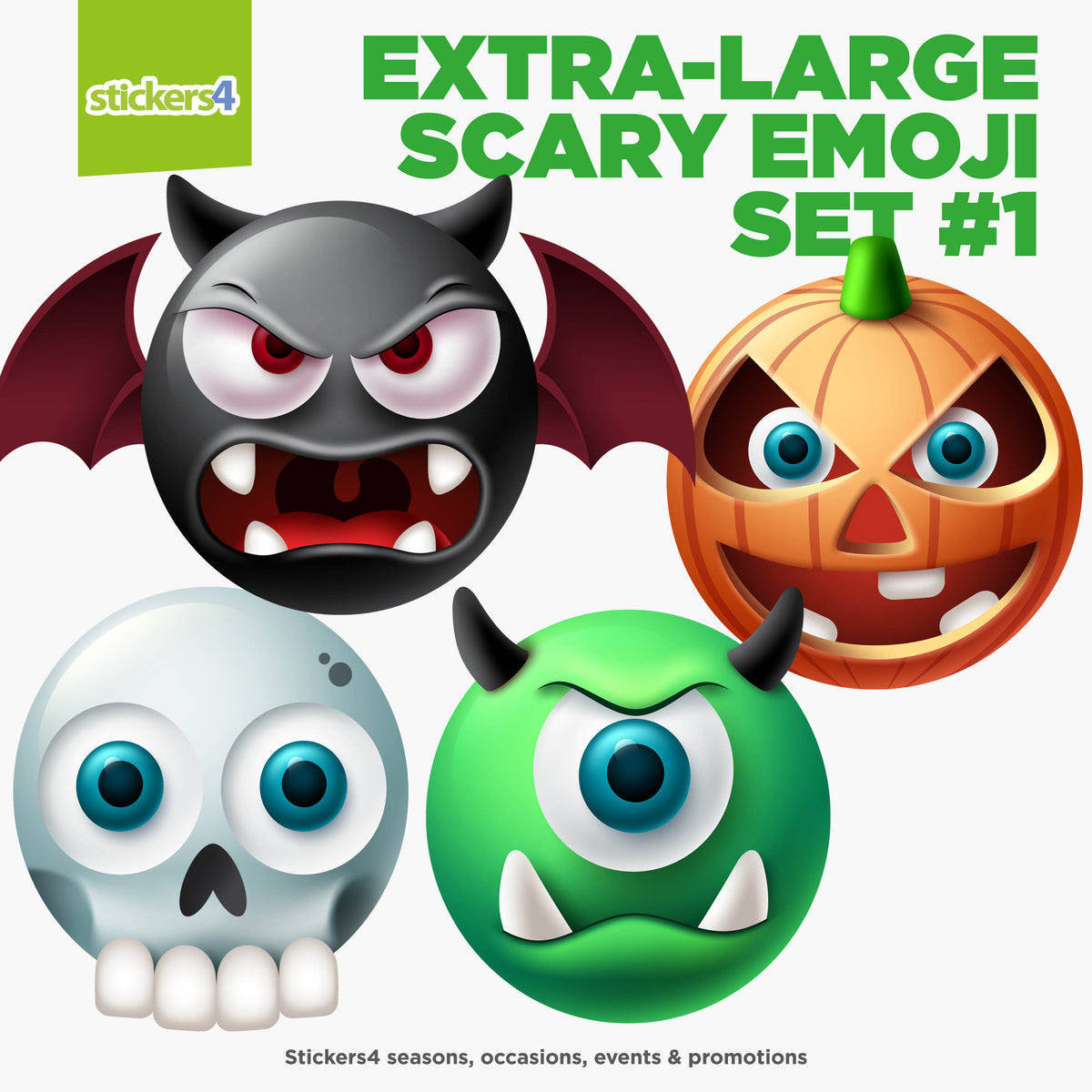 Scary Halloween Emoji Window Stickers