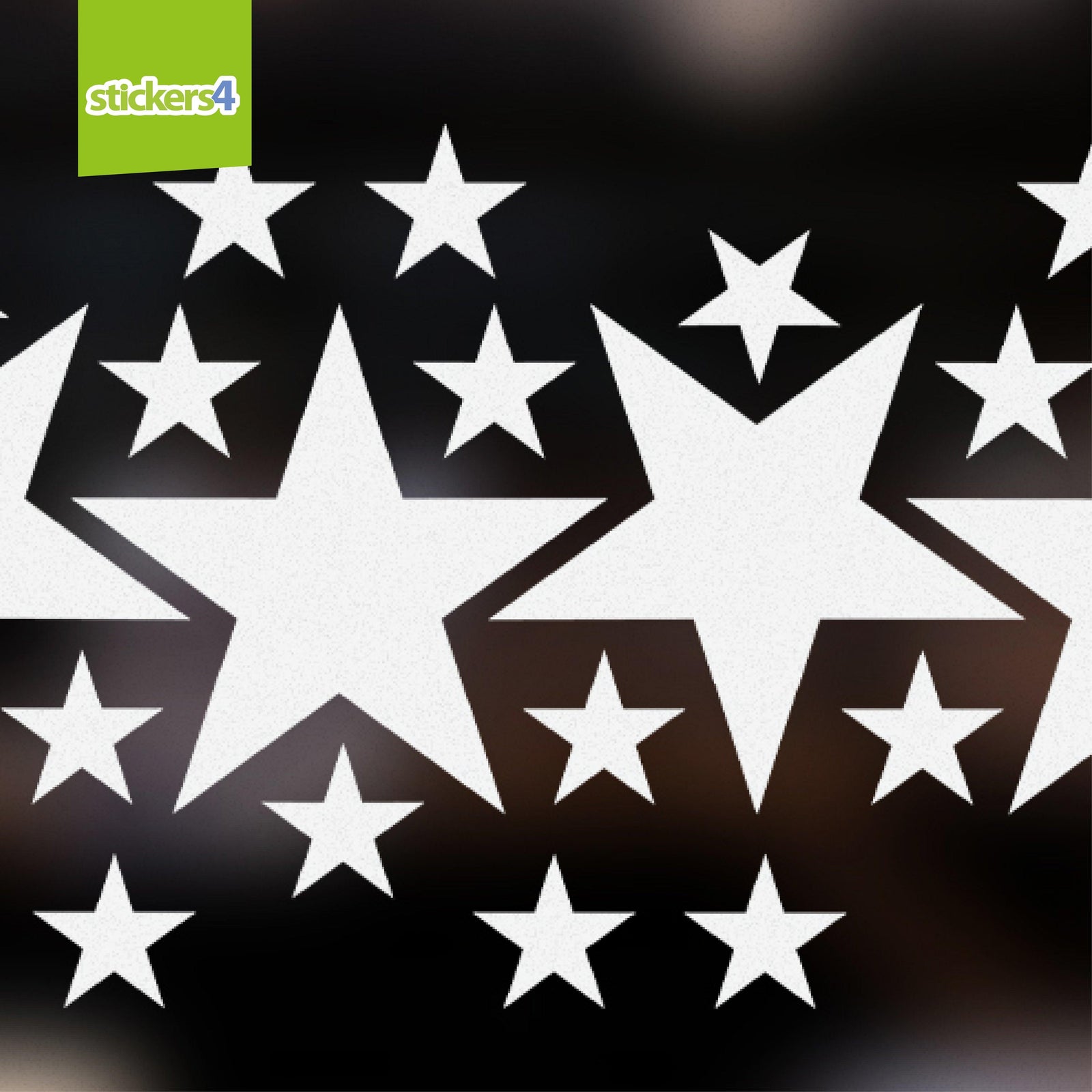 Bumper Pack of 5x Large and 20x Medium 5 Pointed Stars Christmas Window Display