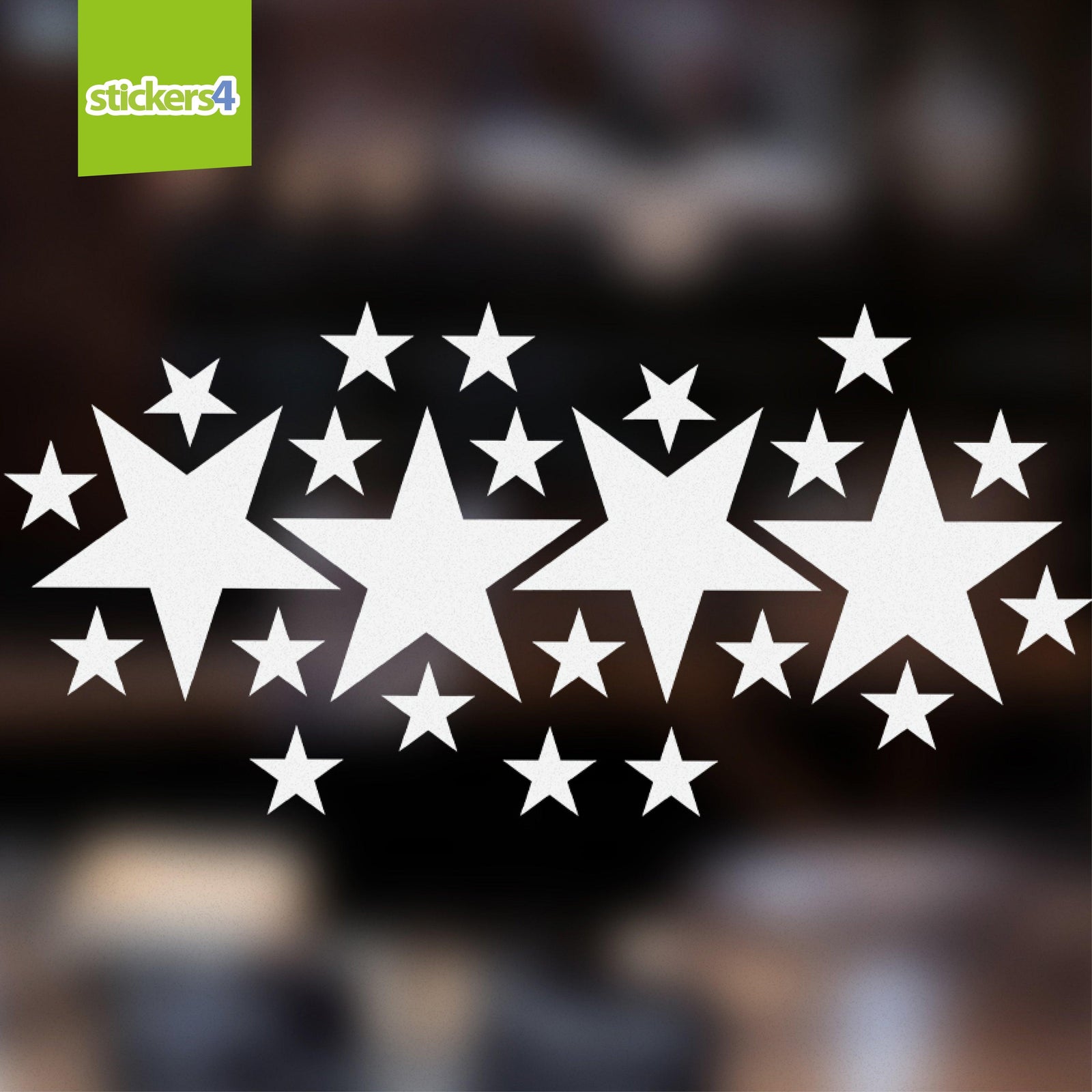 Bumper Pack of 5x Large and 20x Medium 5 Pointed Stars Christmas Window Display