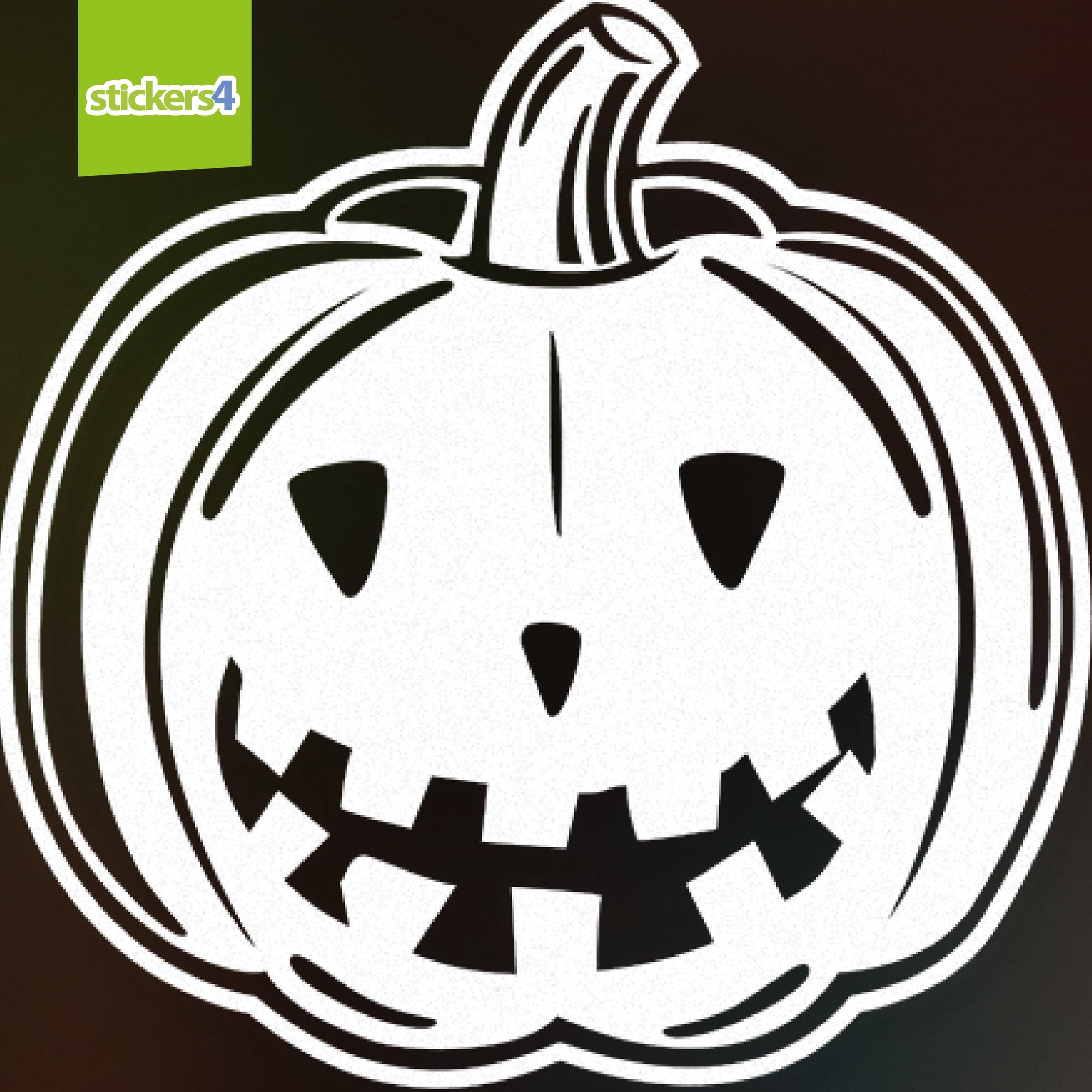 Set of 4 Large WHITE Pumpkin Window decals Halloween Display