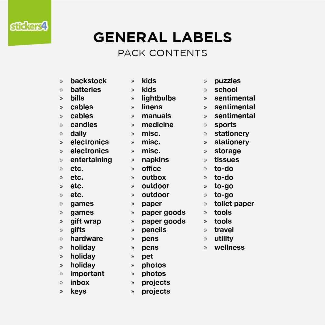 70 Script Font General Household Labels - Inspired by The Home Edit