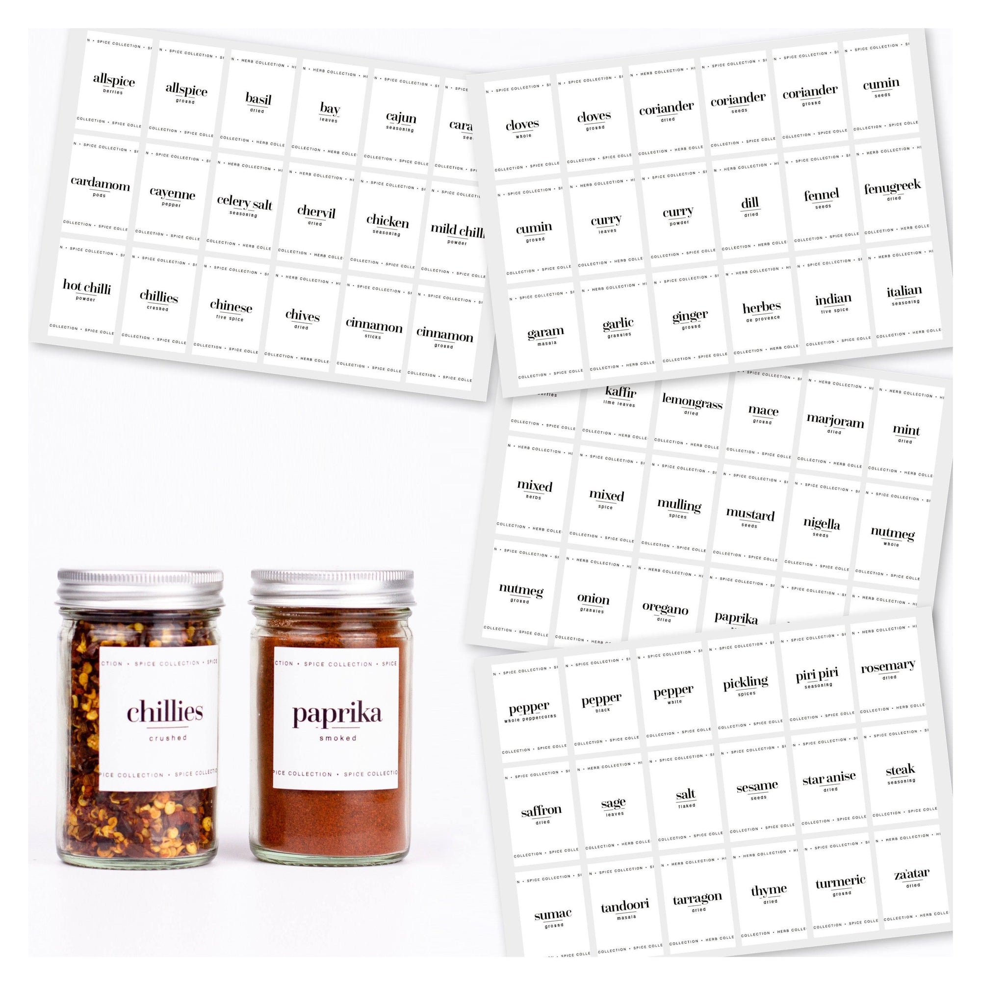 72 Herb & Spice Pantry Labels Home Organisation
