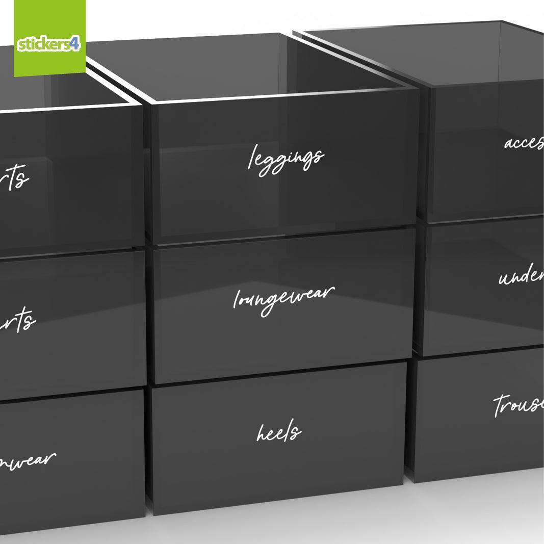 72 Script Font Wardrobe Labels - Inspired by The Home Edit Home Organisation