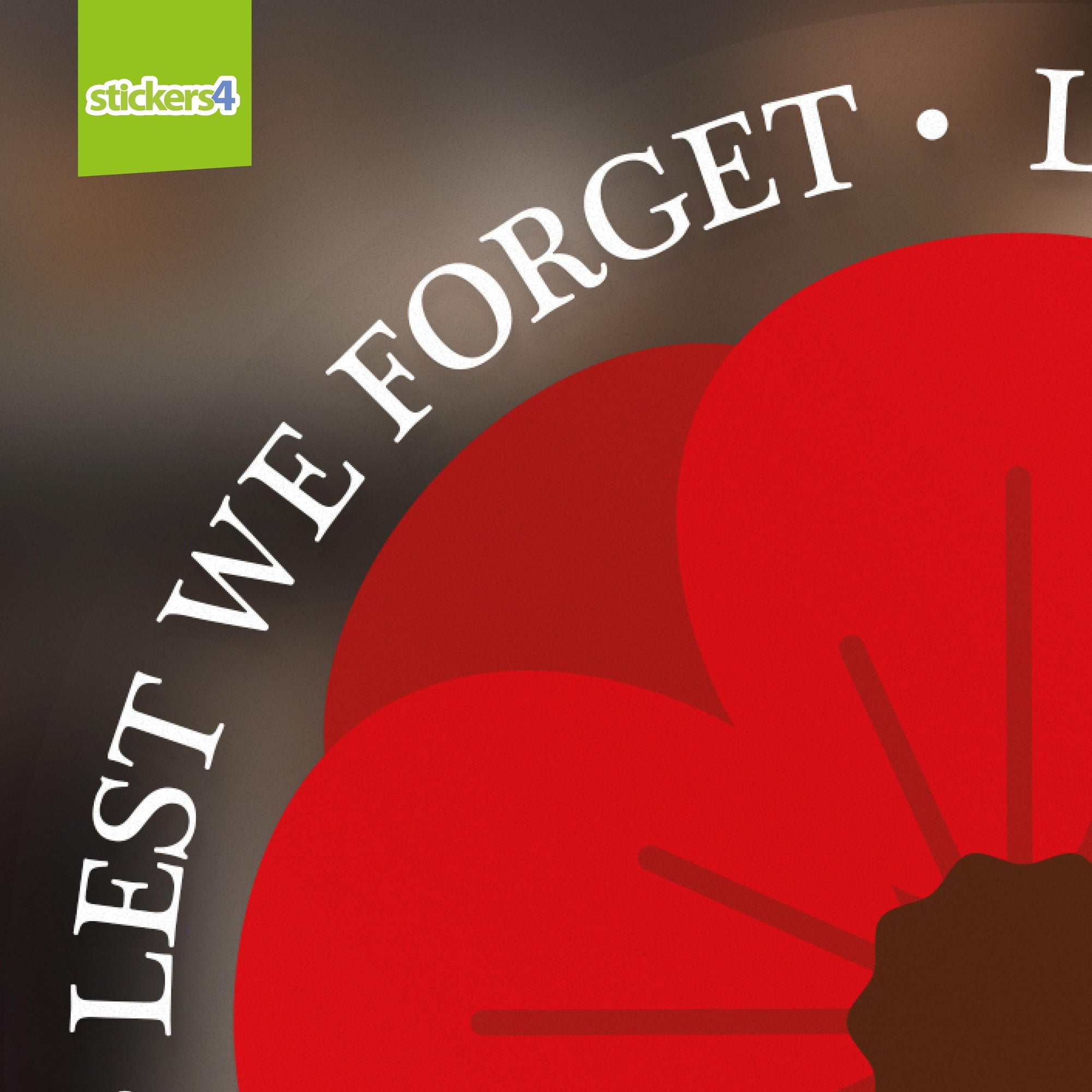Lest We Forget Poppy Roundel - Remembrance Day Window Sticker Remembrance Window Display
