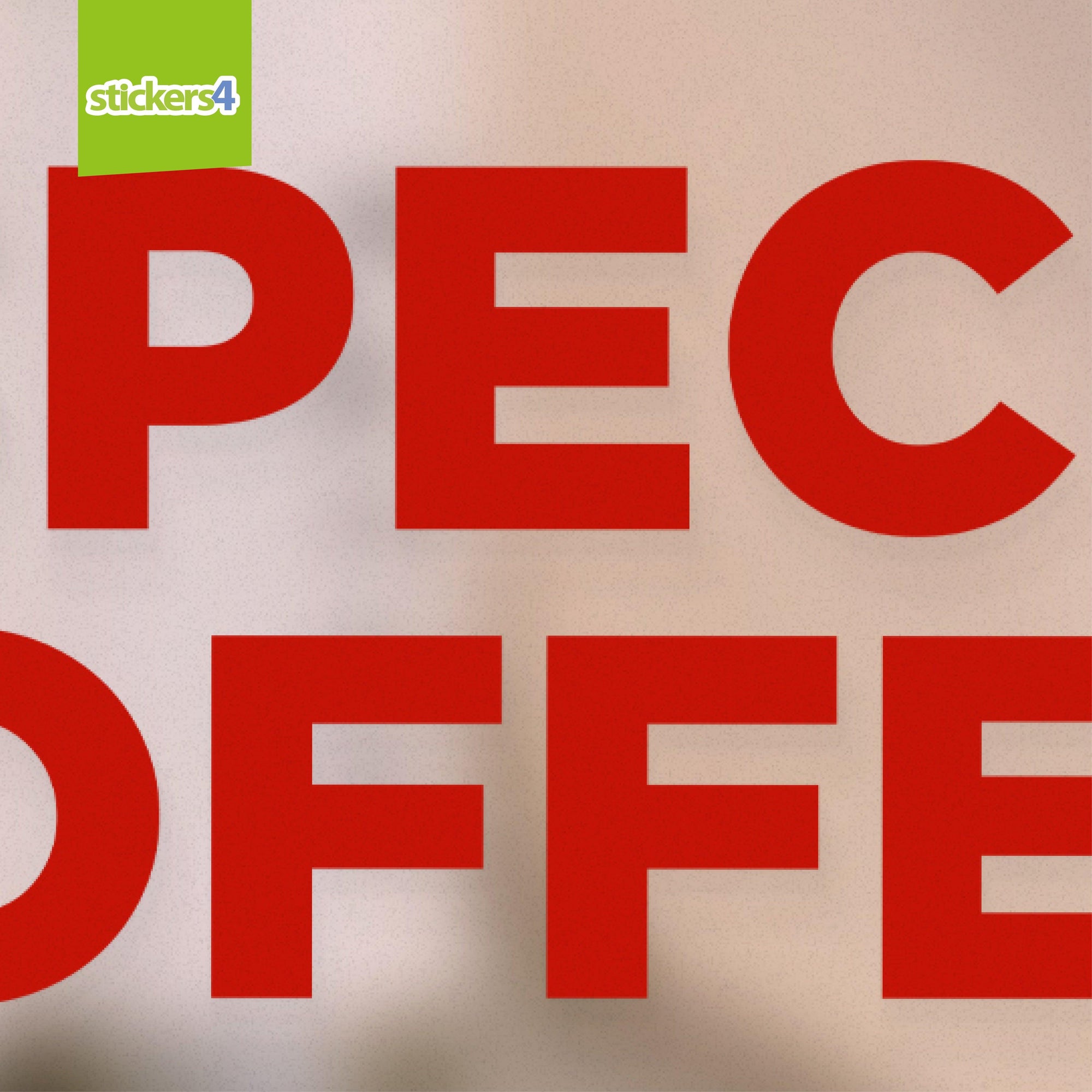 Large SPECIAL OFFERS Shop Window Sticker - Red on Clear Promotions