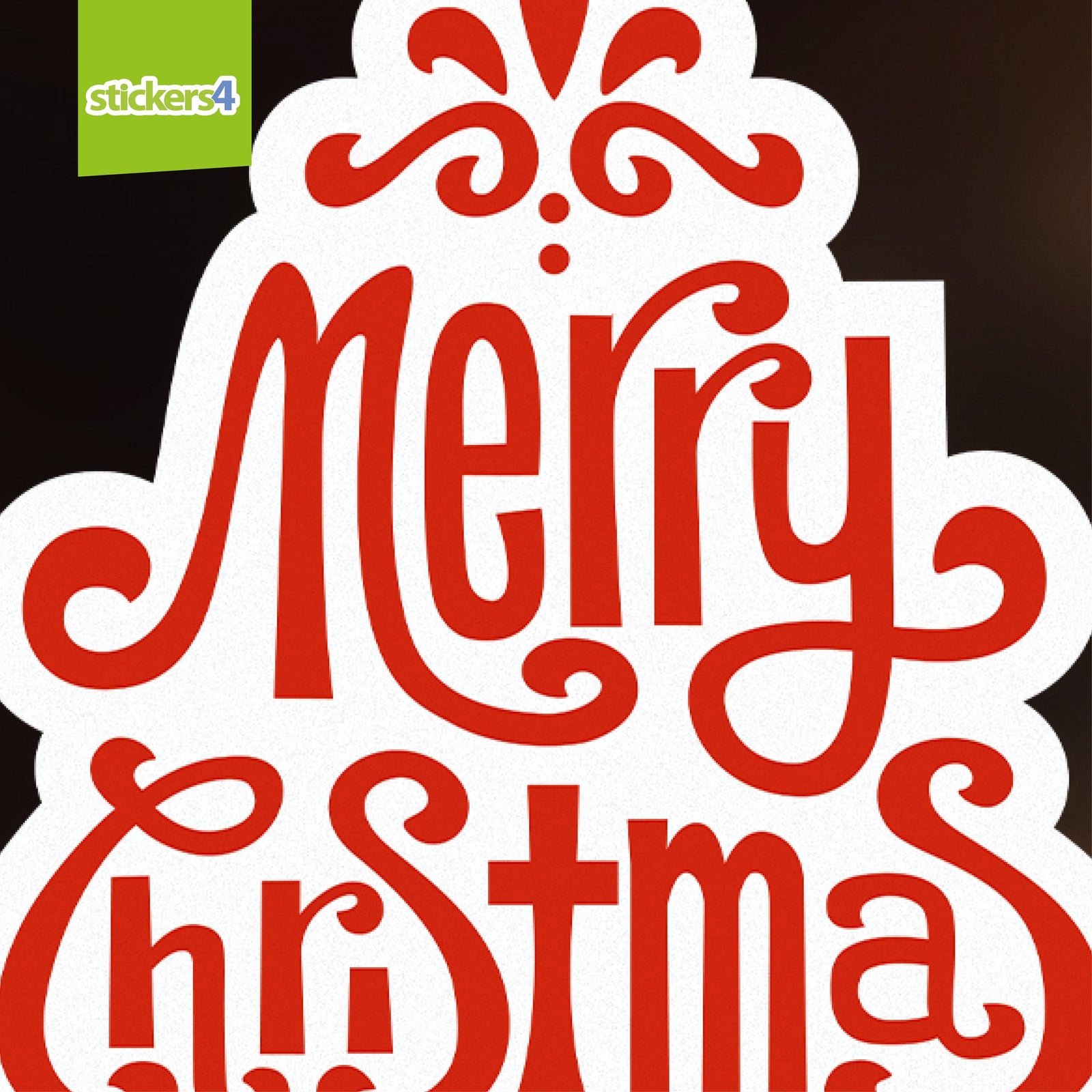 Merry Christmas Motif - Red & White Christmas Window Display