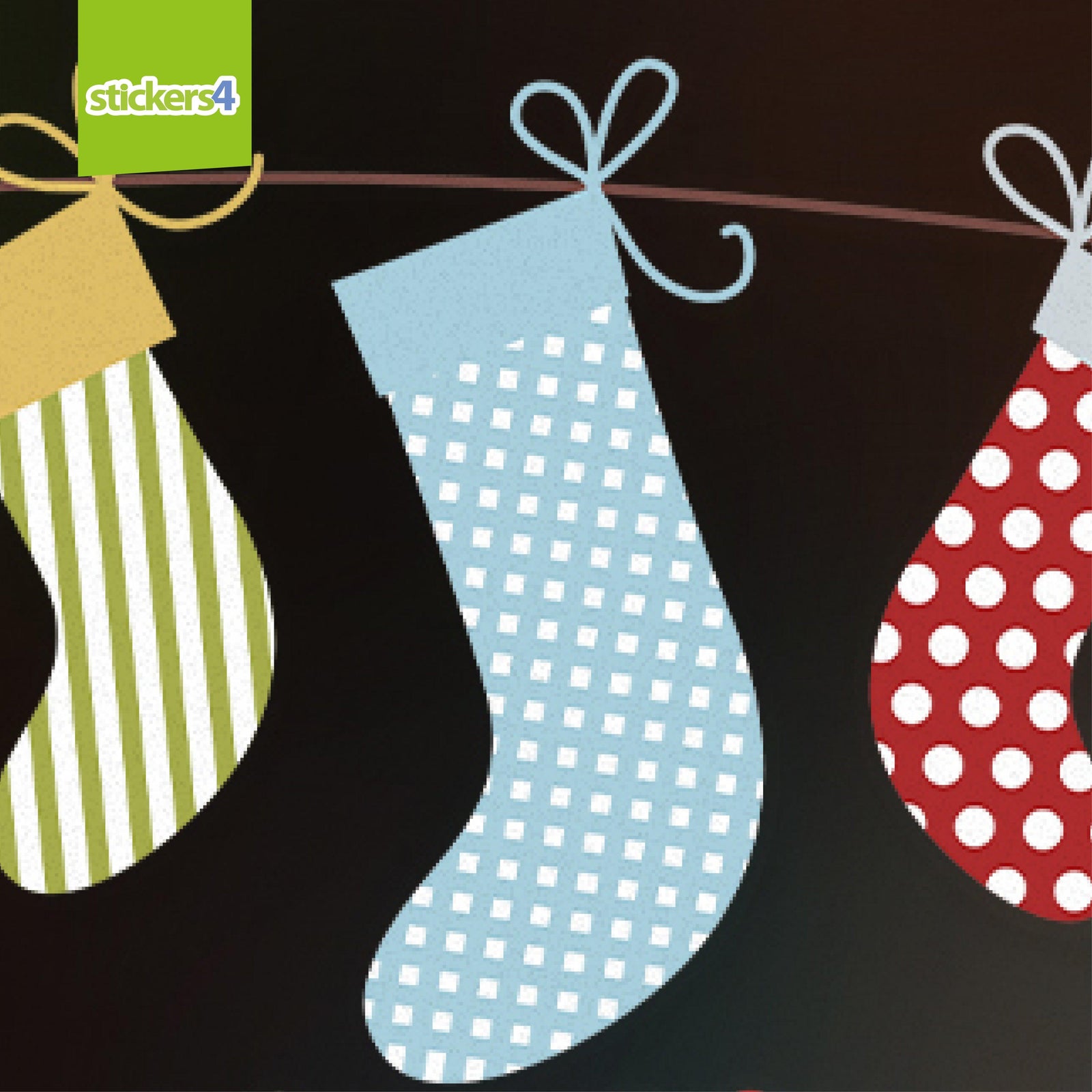 Vintage Hanging Stockings Border Double Pack Christmas Window Display