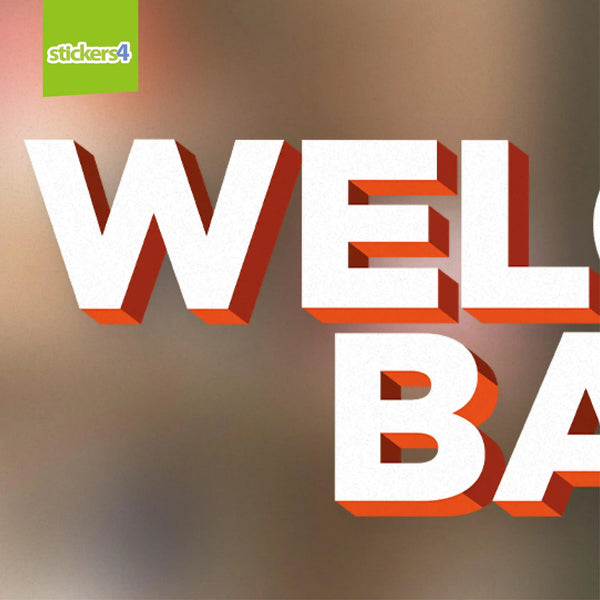 Welcome Back - Signwriting Style Single-sided Window Cling Sticker Your Business