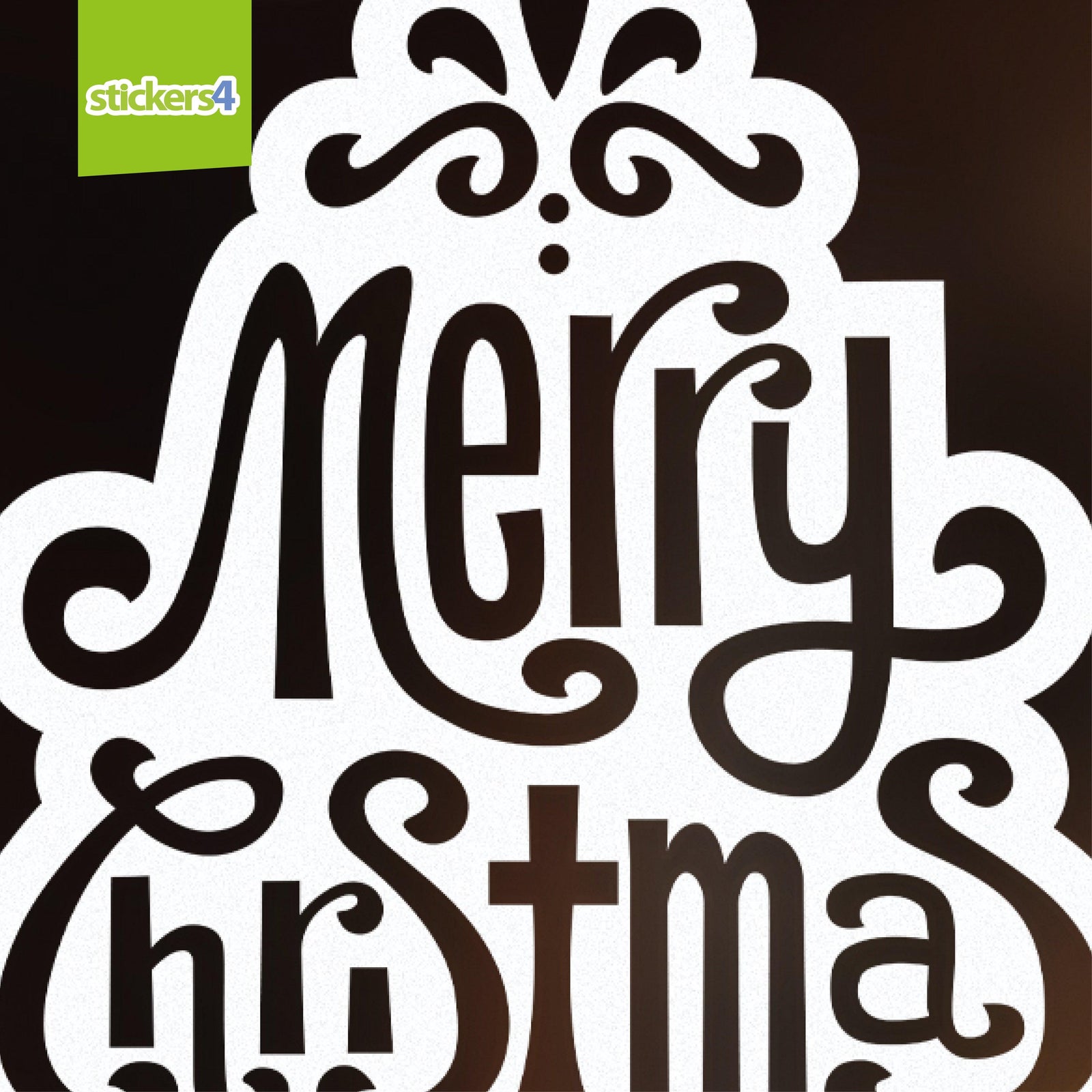 Merry Christmas Motif - White Christmas Window Display