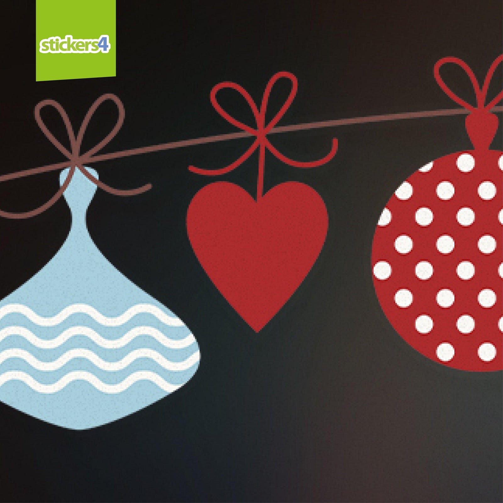 Vintage Hanging Baubles Border Christmas Window Display