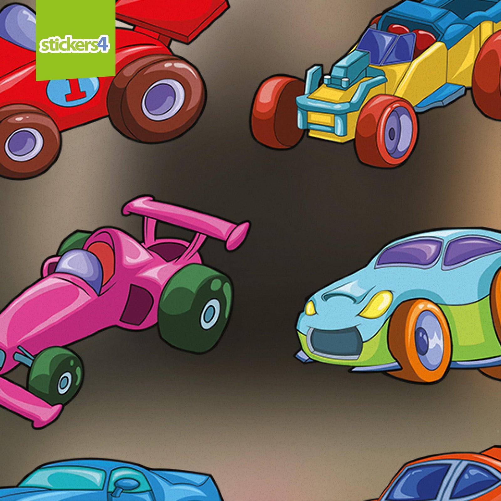 Crazy Car Window Stickers Children's Window Display