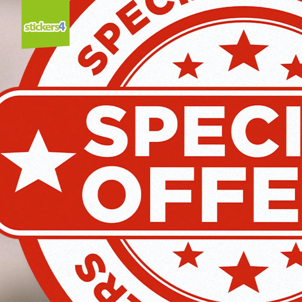 SPECIAL OFFERS Roundel Window Sticker - Red on White Promotions