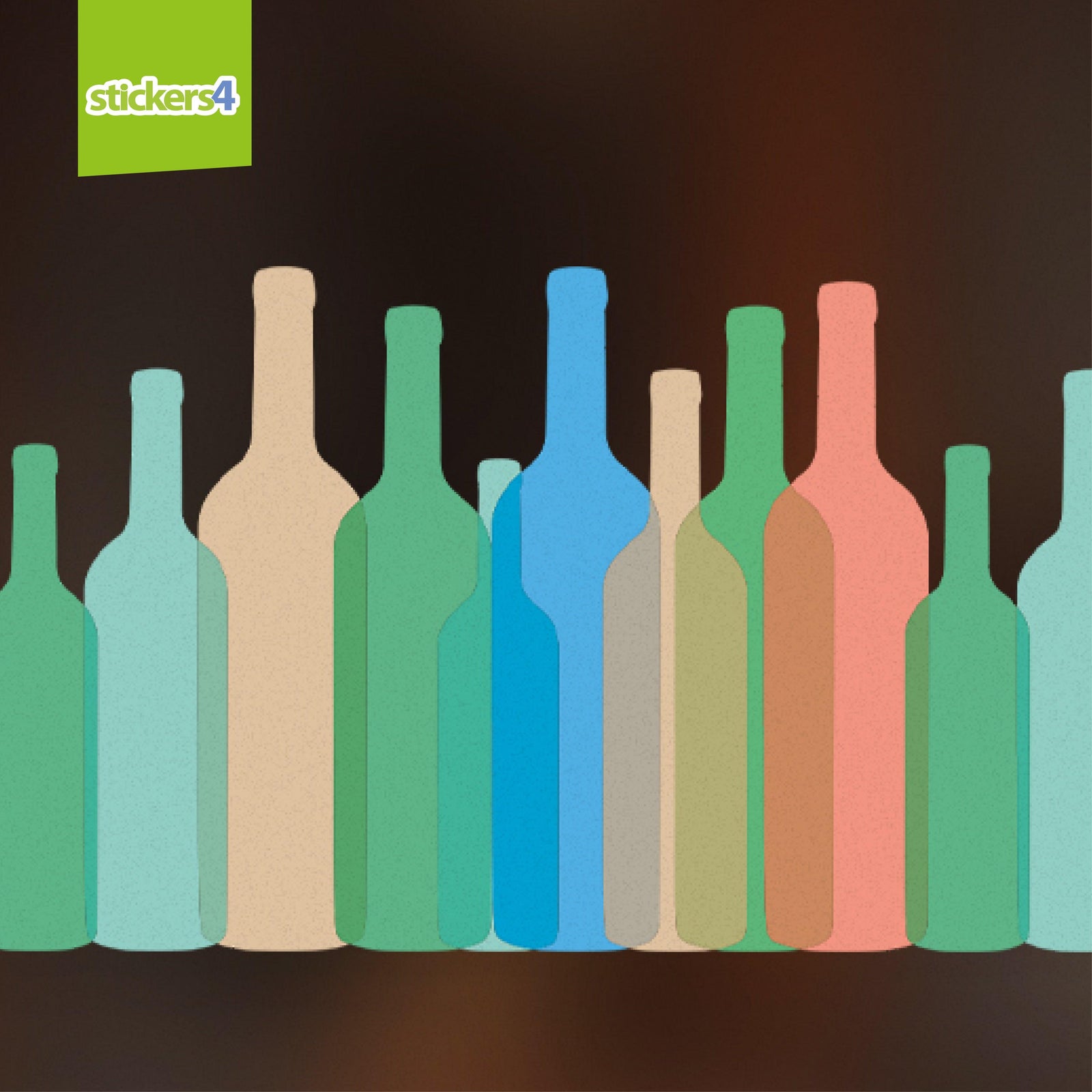 Bottles Border Window Cling Window Display