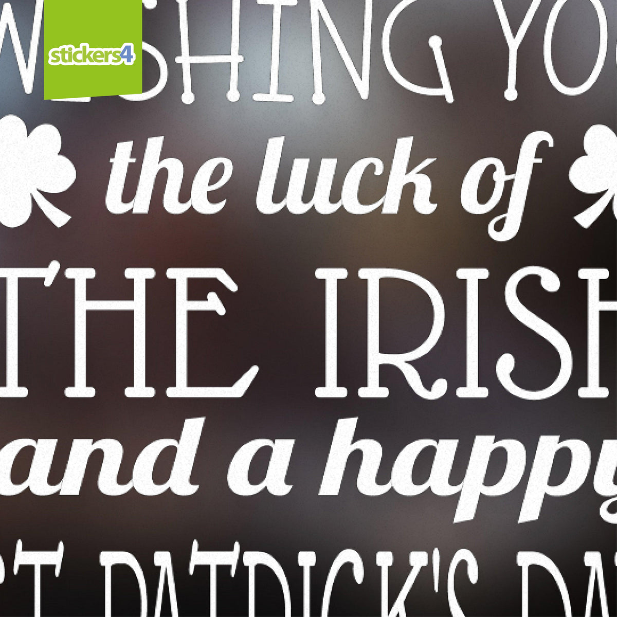 Wishing You the Luck of the Irish Window Cling Sticker Occasions