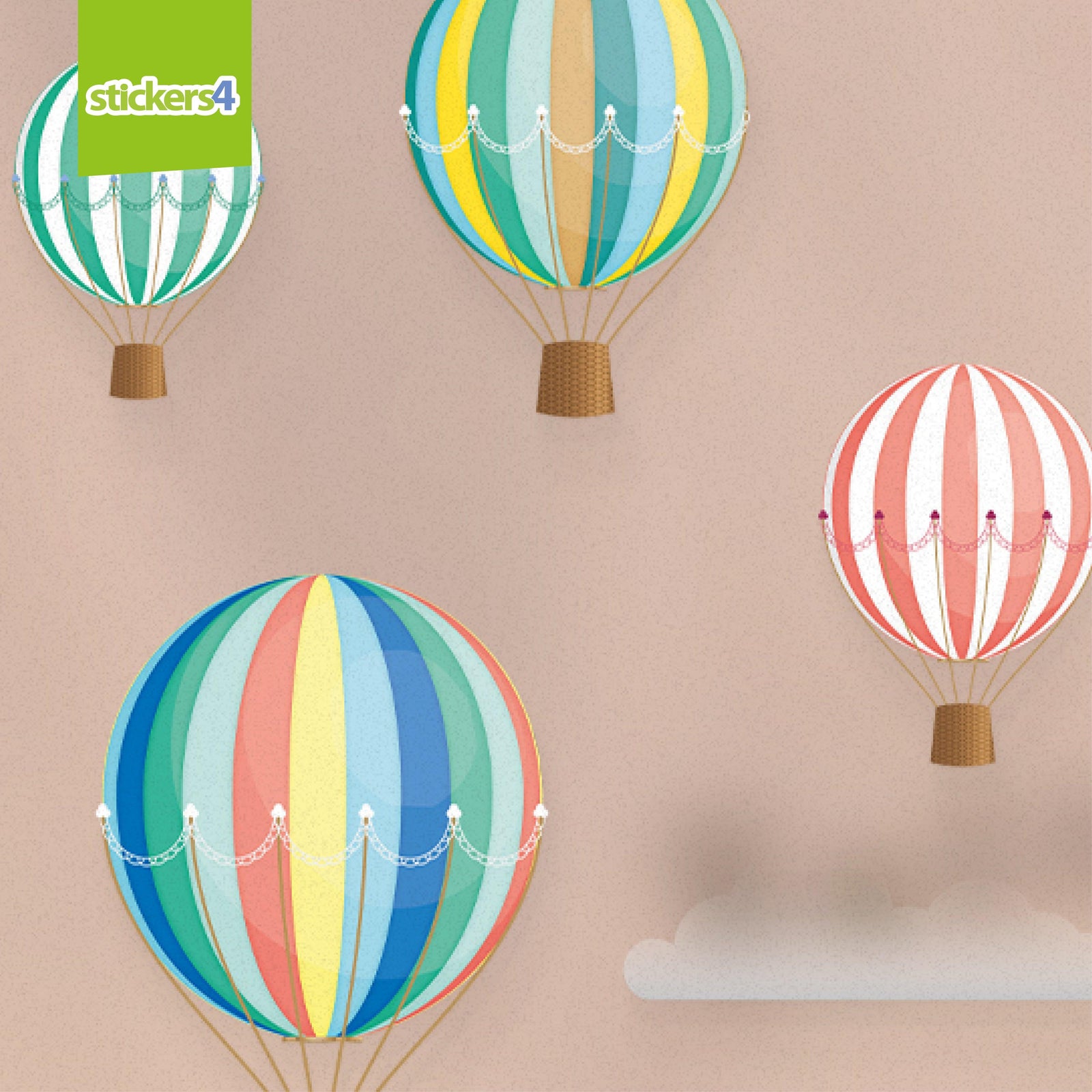 Vintage Hot Air Balloons and Clouds Decorative Window Displays