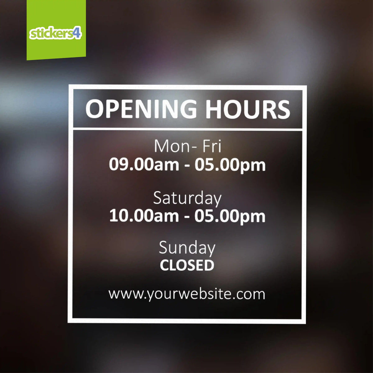 Opening Date Sticker Custom Shop Opening Times Window Sticker Design #2
