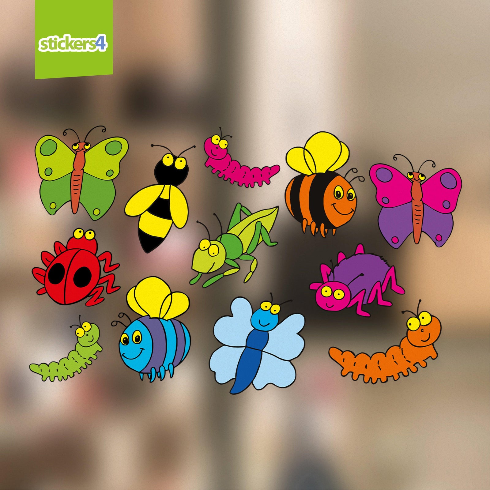 Happy Bugs Window Stickers Perfect Anytime