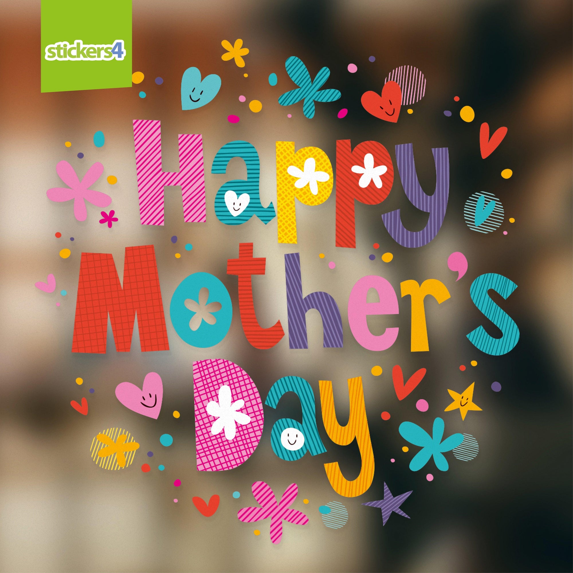 Colourful Happy Mother's Day Roundel Window Cling Sticker Mother's Day Display