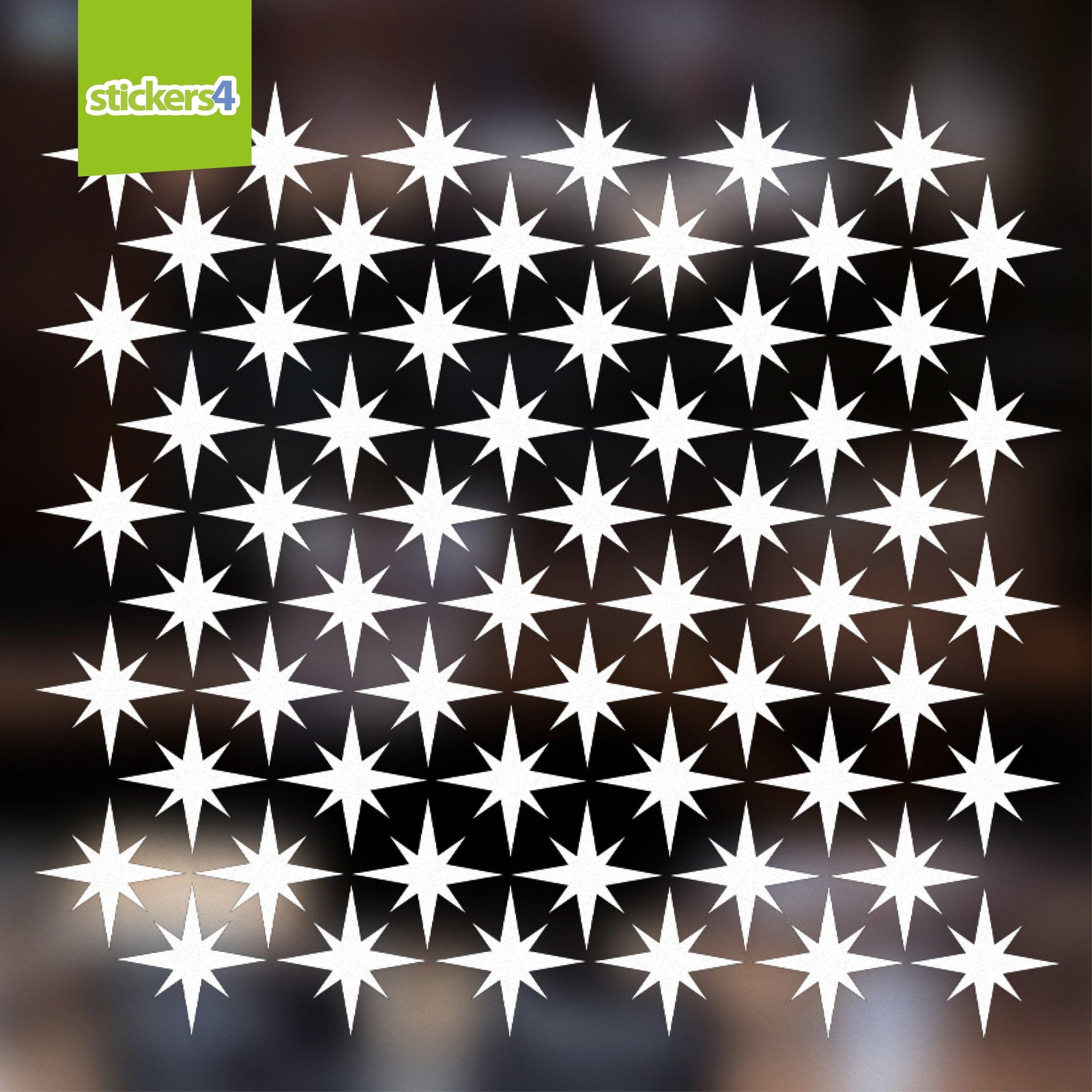 70 Small 8 Pointed Star Window Stickers Christmas Window Display