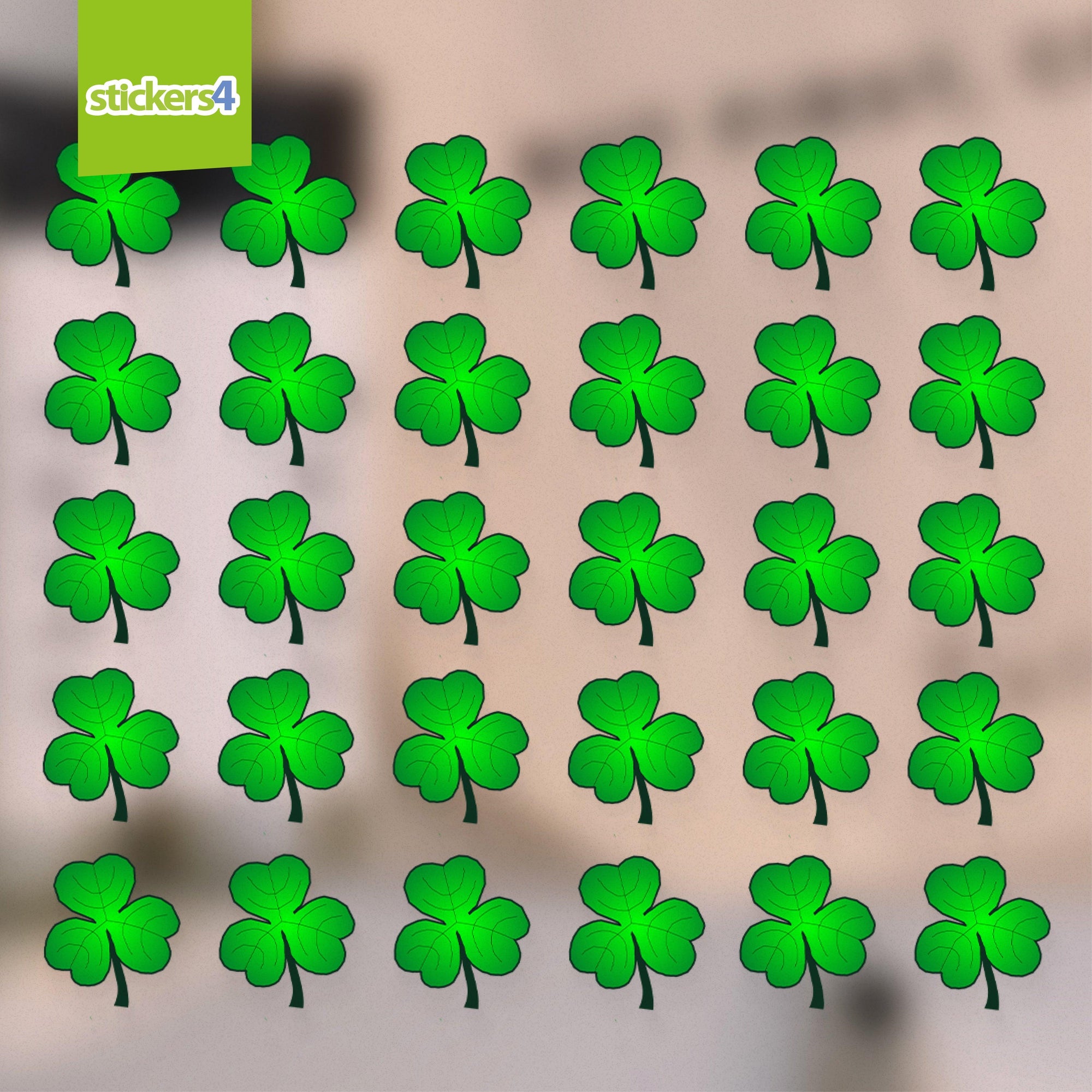 Pack of 42 Small Shamrock Window Stickers Occasions