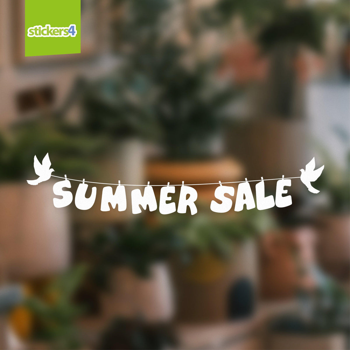 Summer Sale with Birds Retail Window Display