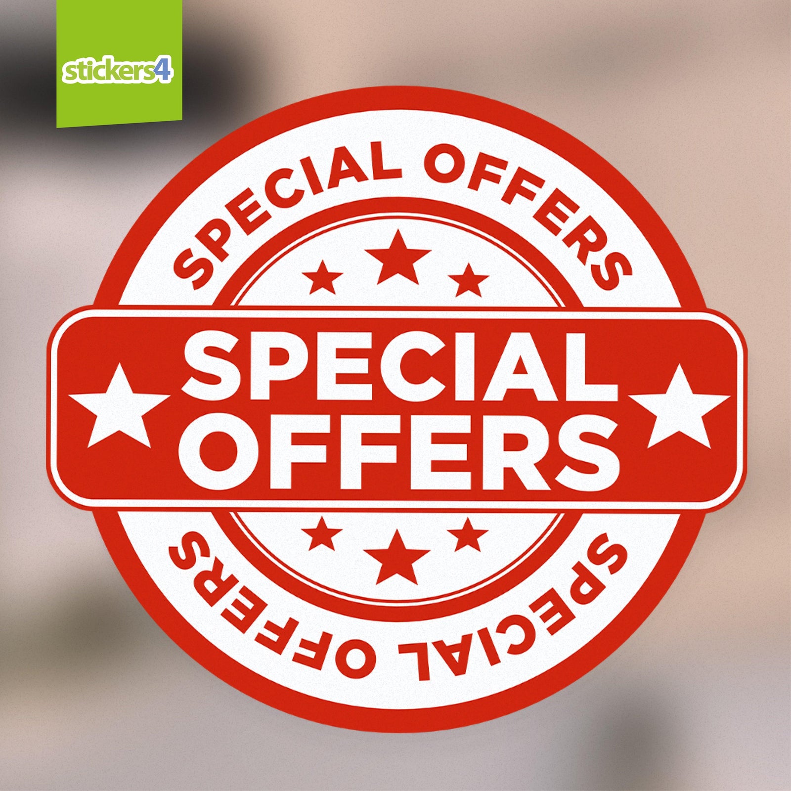 SPECIAL OFFERS Roundel Window Sticker - Red on White Promotions