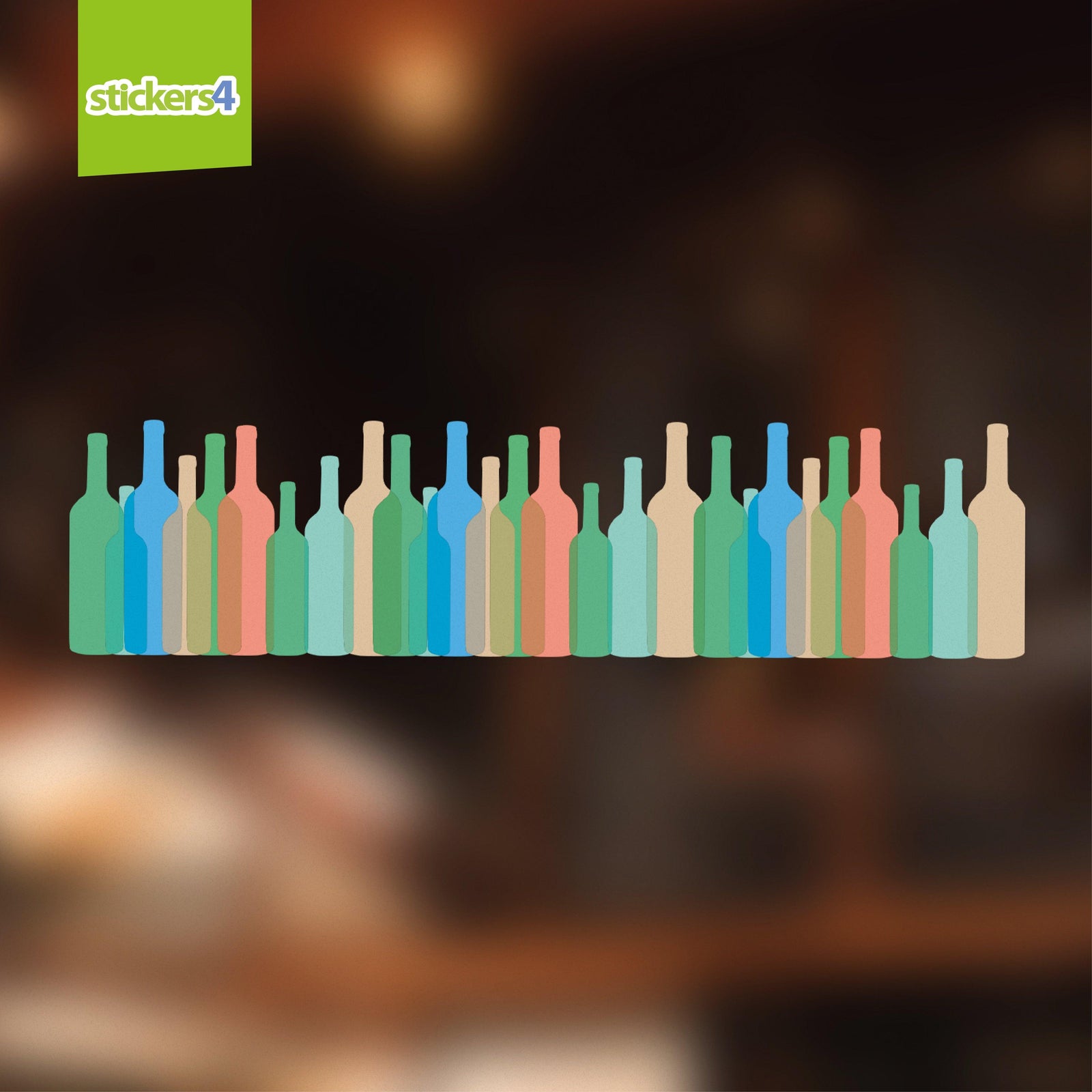 Bottles Border Window Cling Window Display