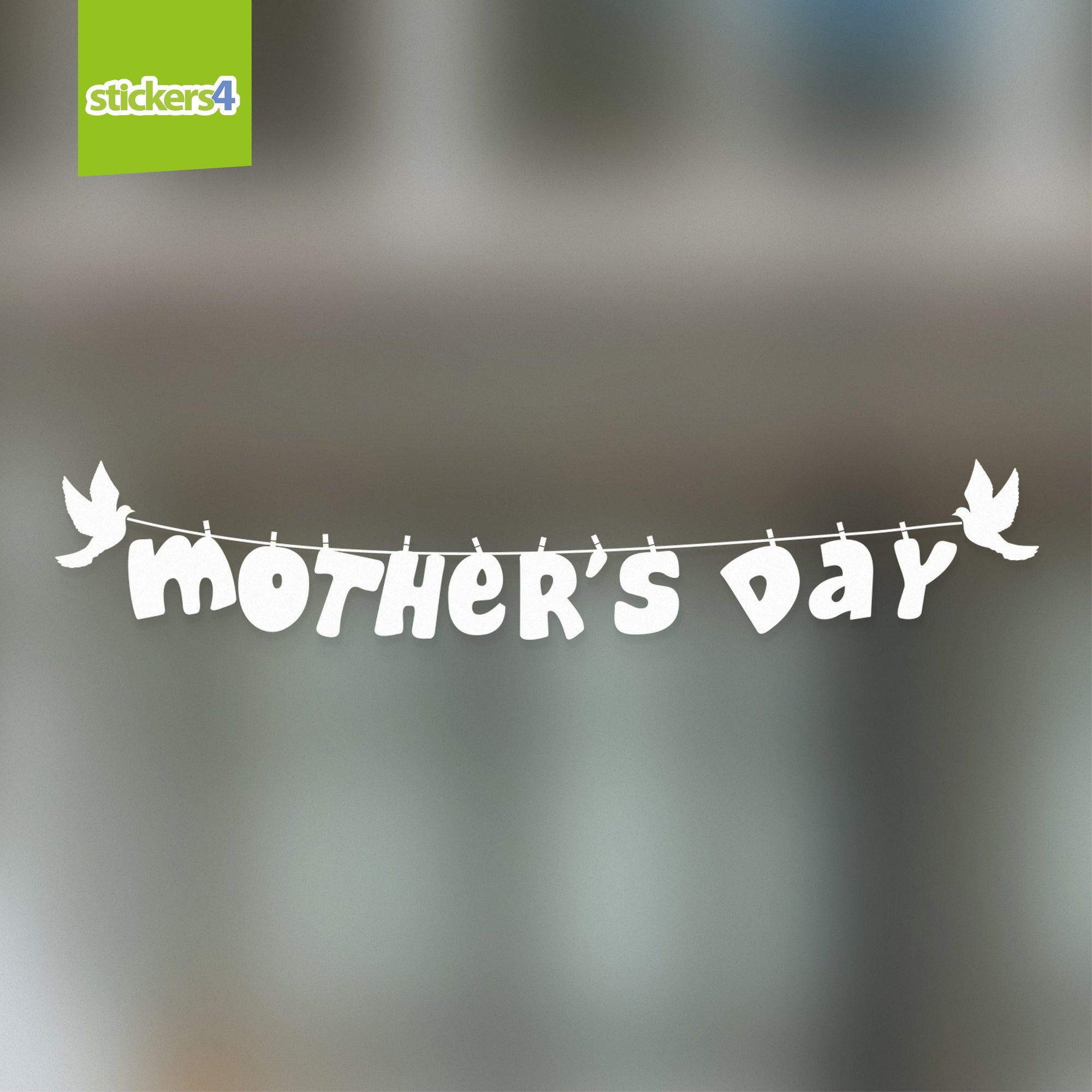 Small Mother's Day Window Sticker with Birds Mother's Day Display