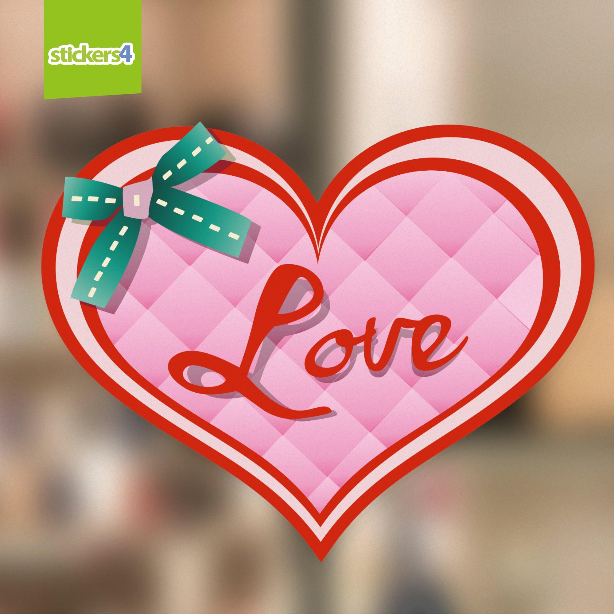 Love Heart with Bow Window Sticker Valentine's Day Display