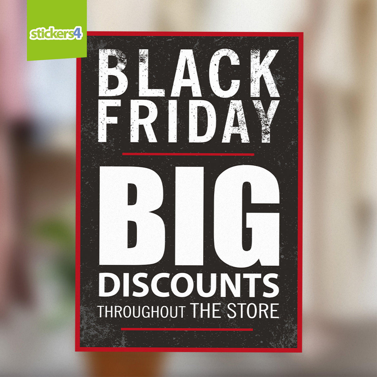 Black Friday BIG Discounts Window Cling Sticker Retail Window Display