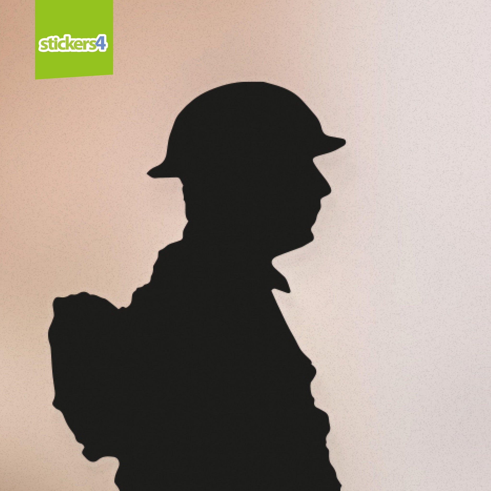 Soldier Silhouette with Poppies - Remembrance Day Window Decoration