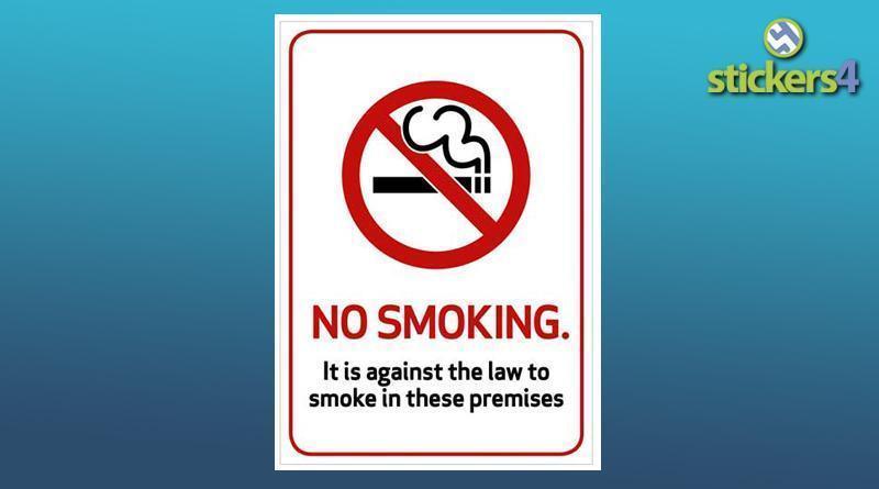 A5 Size No Smoking 'It's against the law' Standard Sticker Your Business