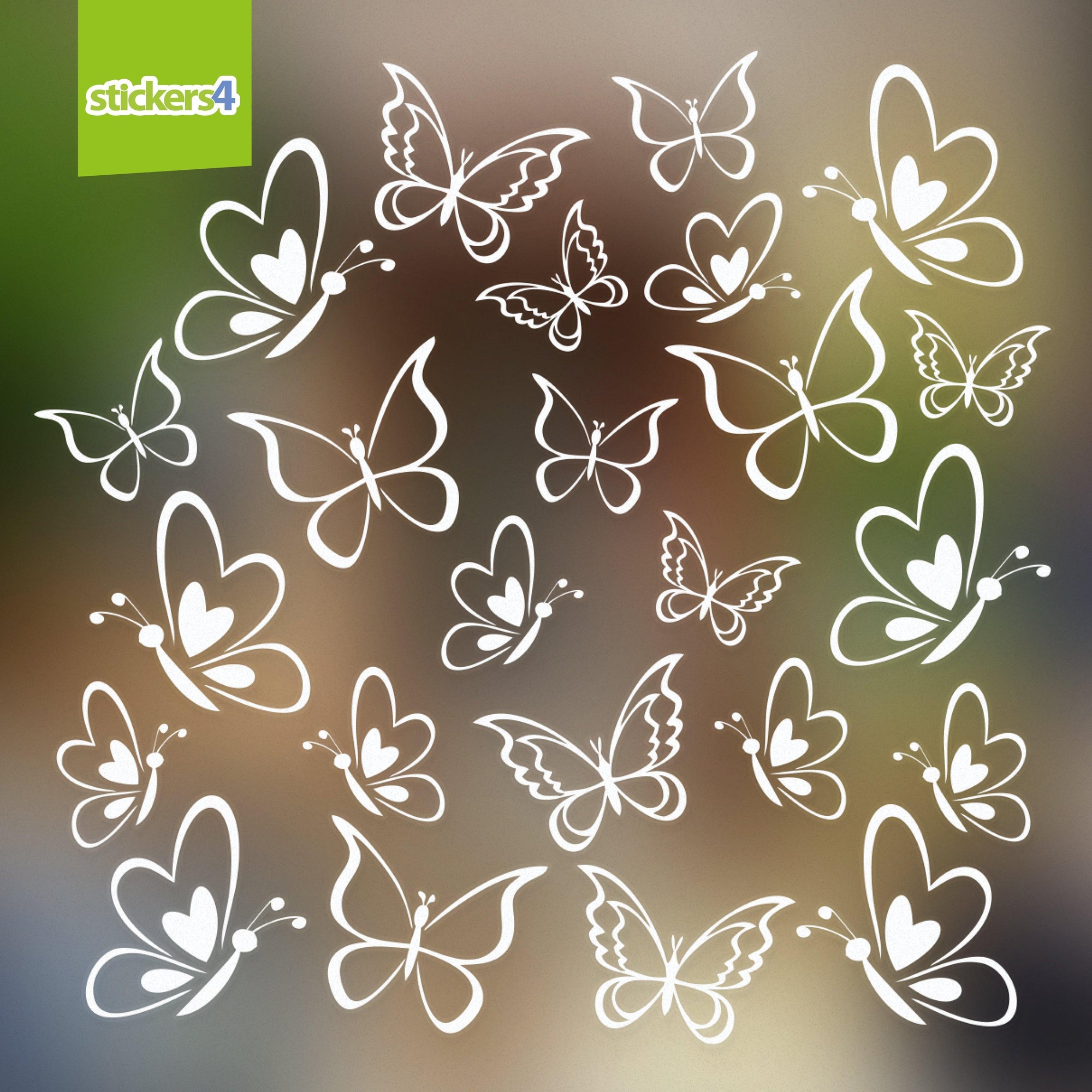 Arty' Static Cling Butterflies (Set of 24) Decorative Bird Strike Prevention