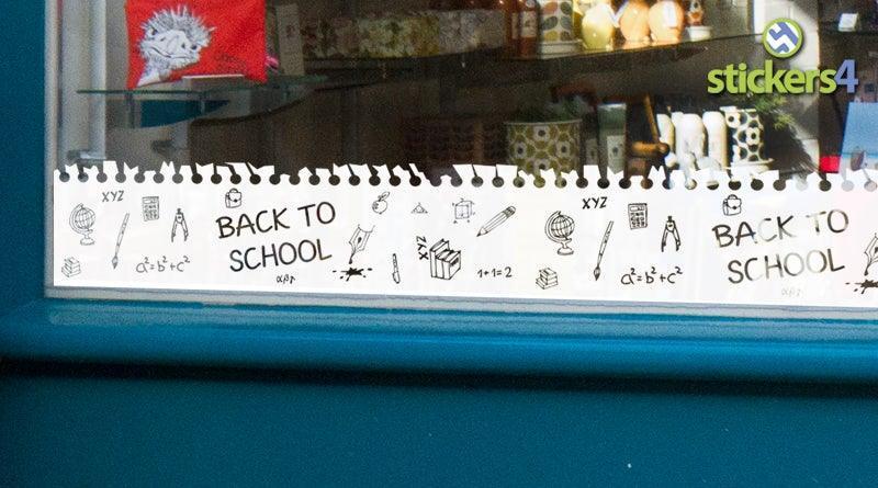 Back to School Notepad Border Retail Window Display