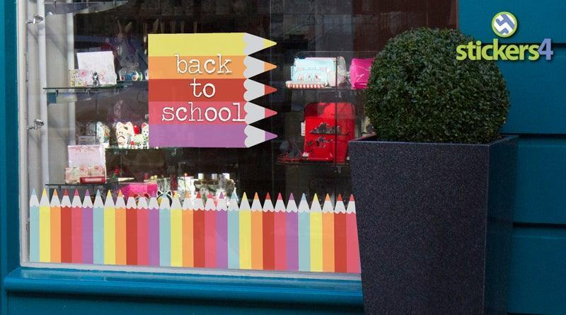Back to School Pencils Window Cling Retail Window Display