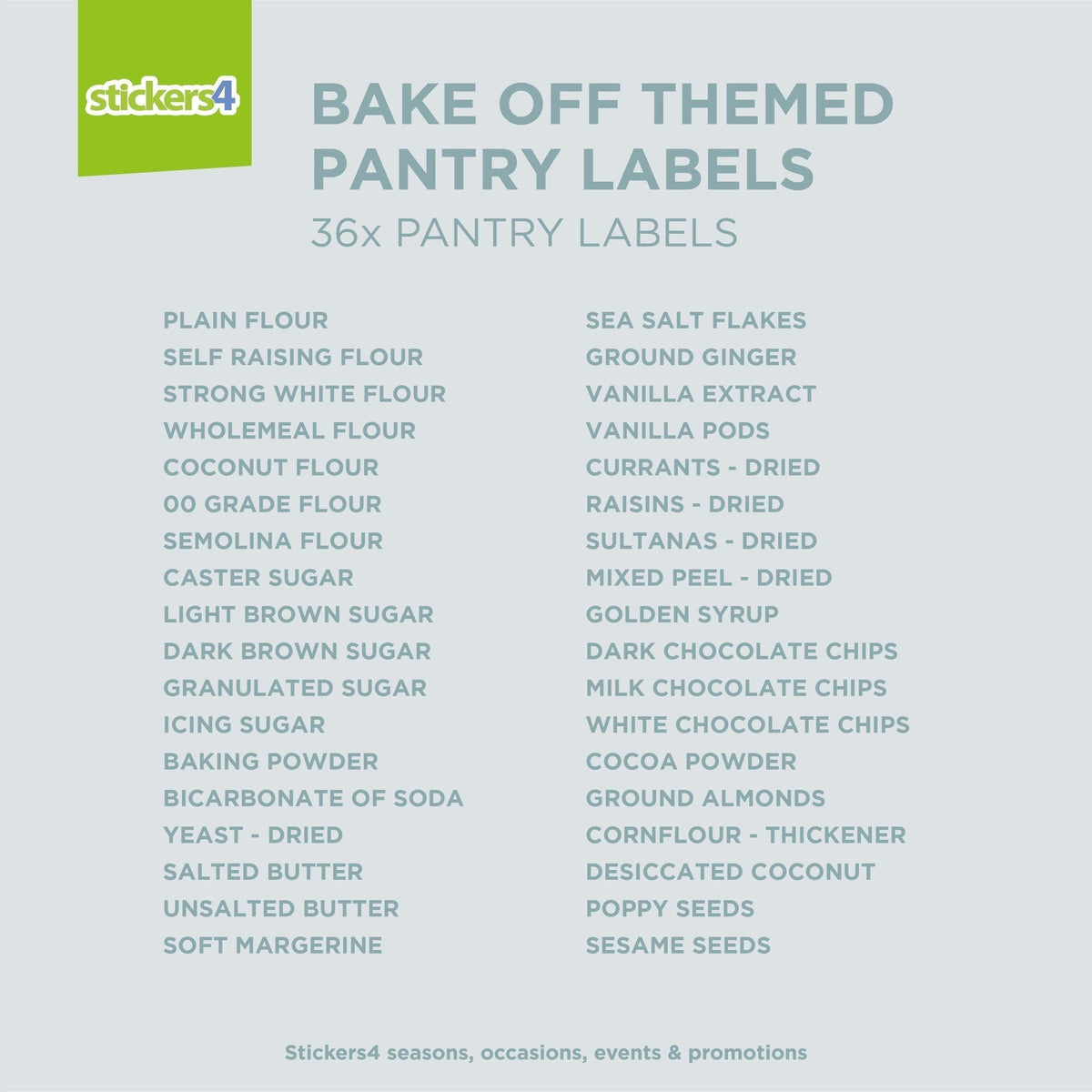 Bake Off Inspired Baking Labels for Jars Home Organisation