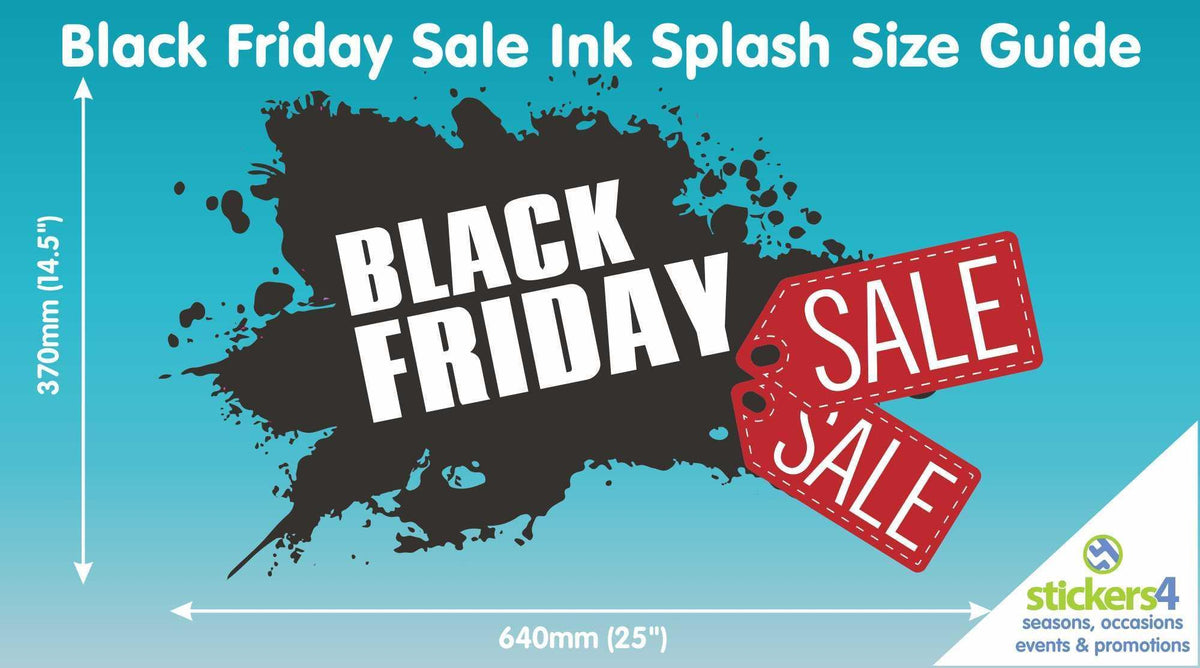 Black Friday Ink Splash Window Cling Sticker Retail Window Display