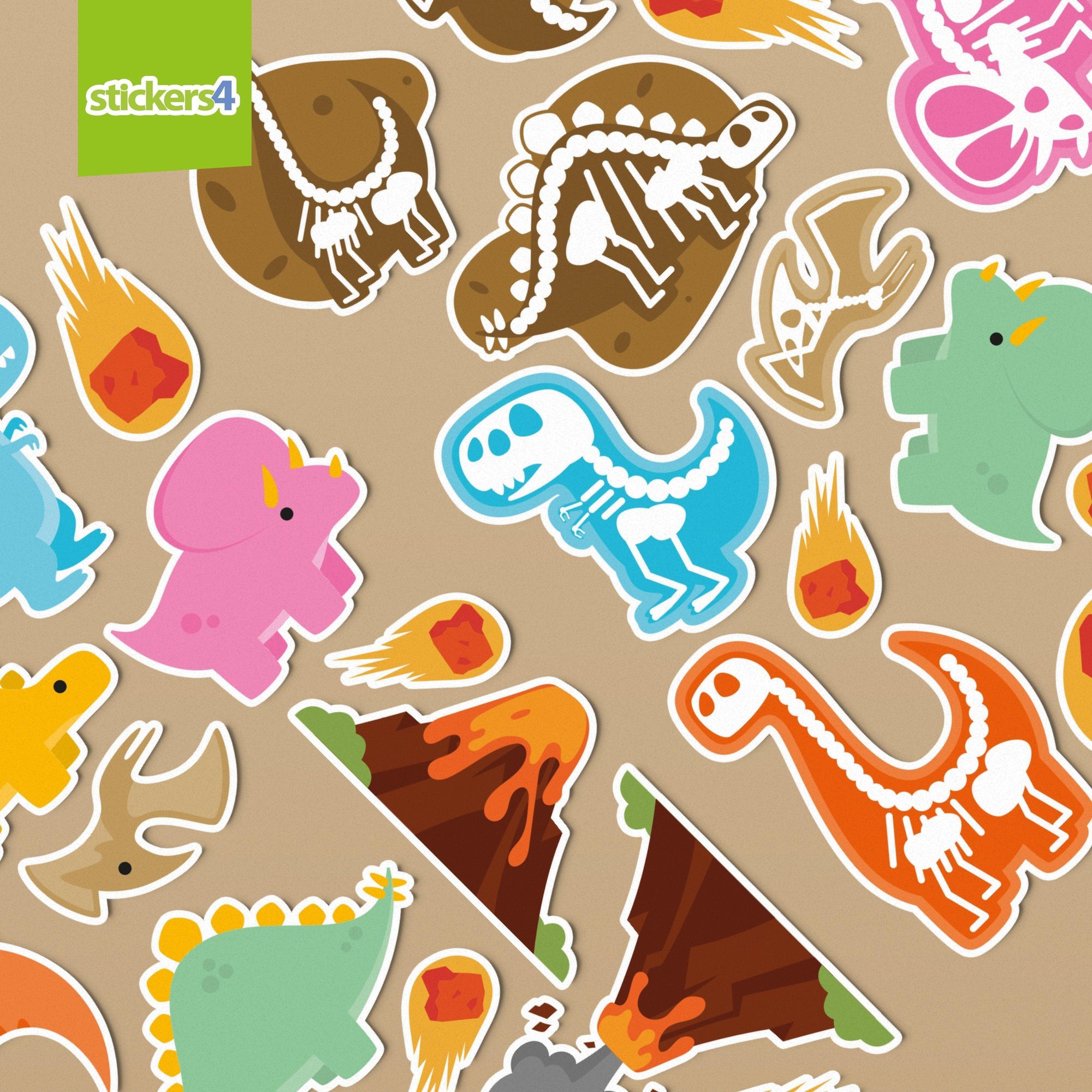 Dinosaur and Fossil Sticker Pack - Perfect Stocking Filler Laptop Sticker