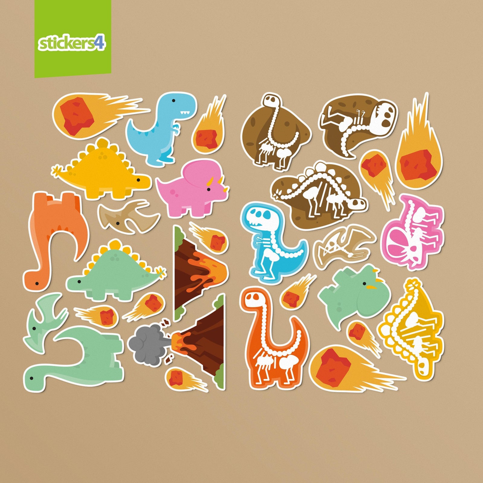 Dinosaur and Fossil Sticker Pack - Perfect Stocking Filler Laptop Sticker