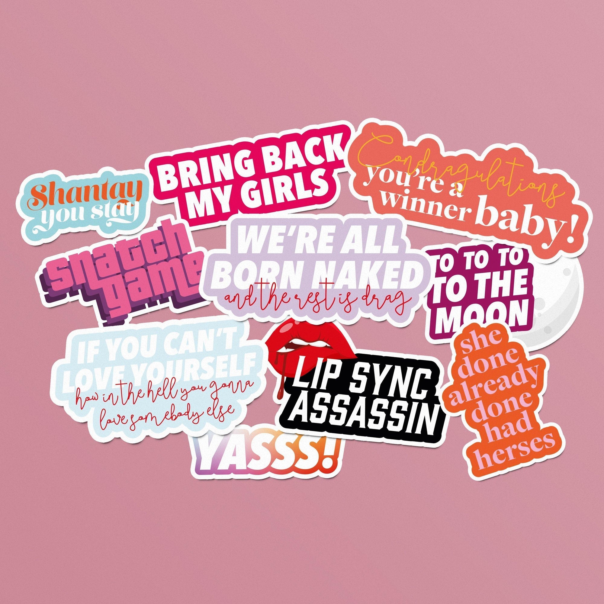 Drag Race Themed Stickers | Pack 1 Laptop Sticker