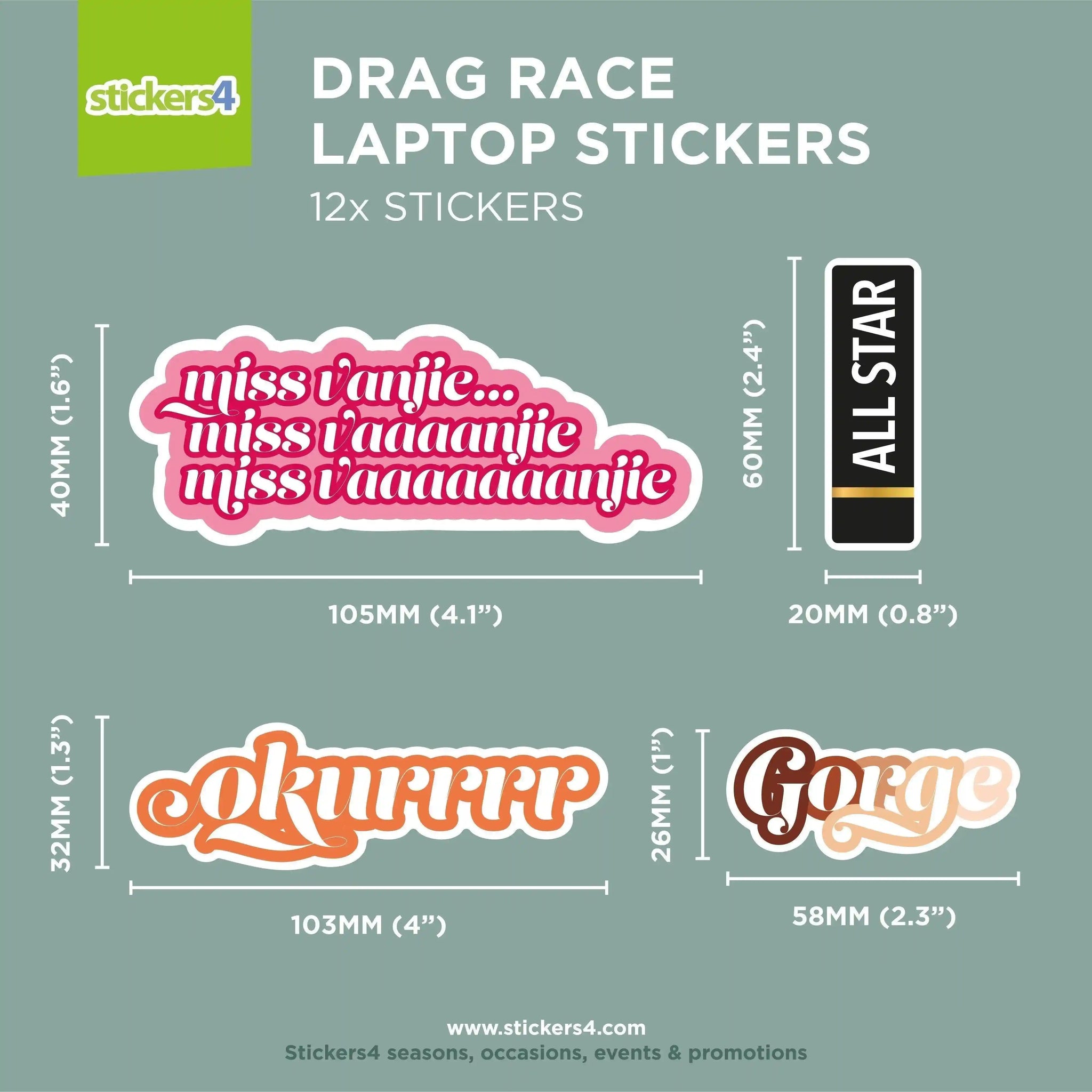 Drag Race Themed Stickers | Pack 2