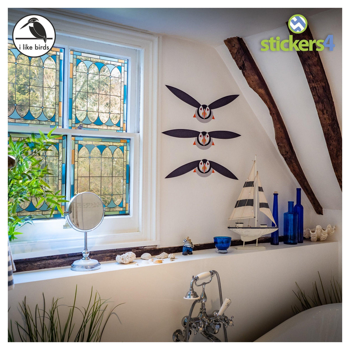 Flying Puffin Wall Stickers I Like Birds