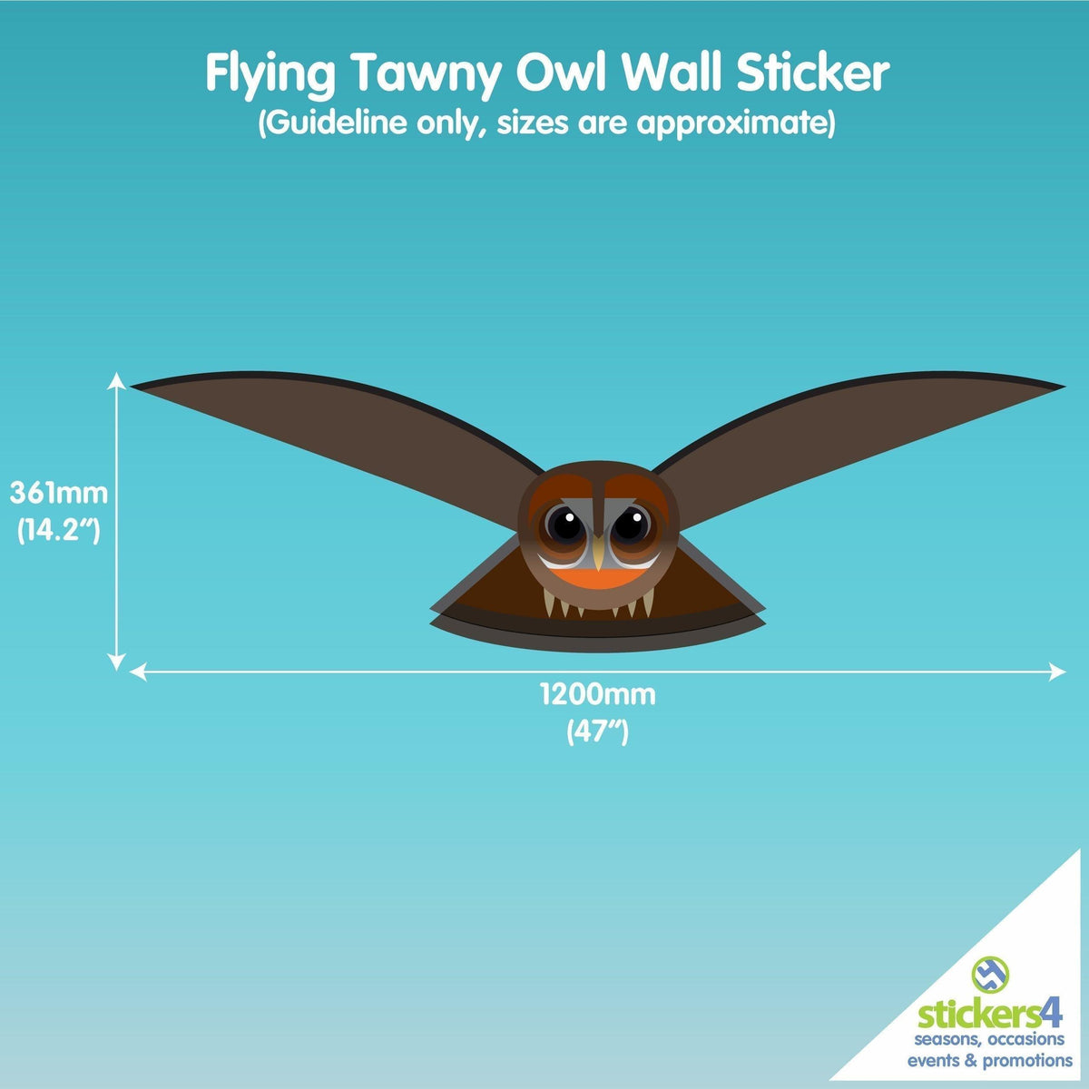Flying Tawny Owl Wall Sticker I Like Birds