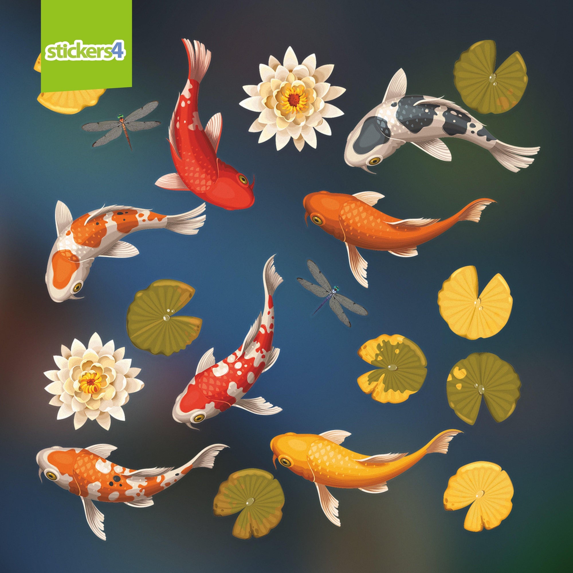 Koi & Lily Pad Stickers Perfect Anytime