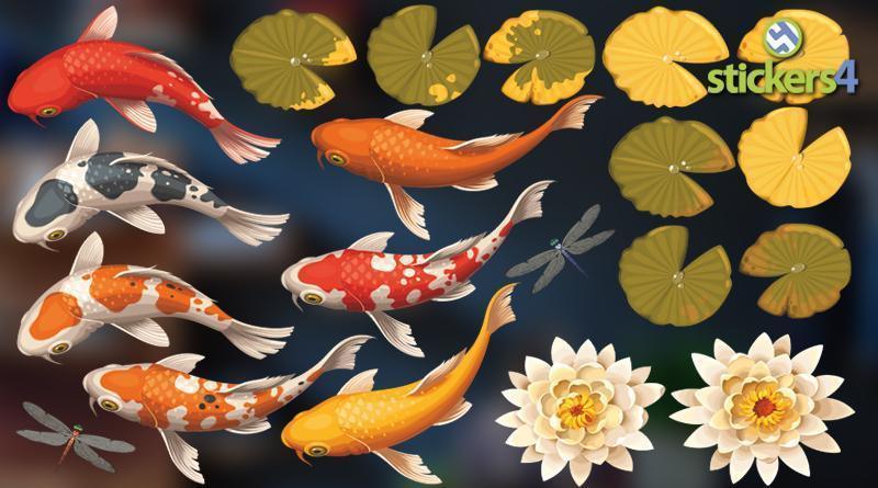 Koi &amp; Lily Pad Stickers Perfect Anytime