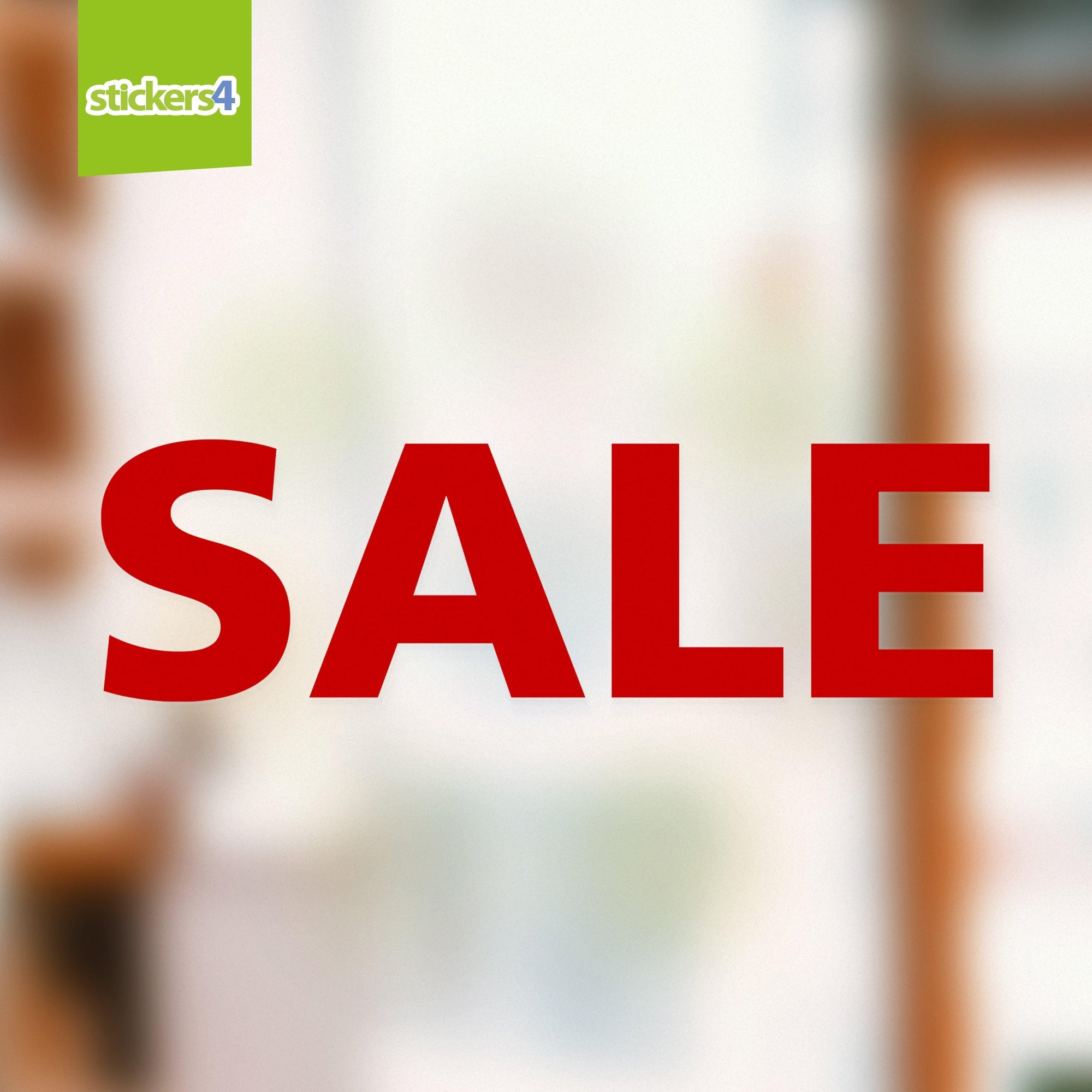 Large SALE Shop Window Sticker - Red on Clear Retail Window Display